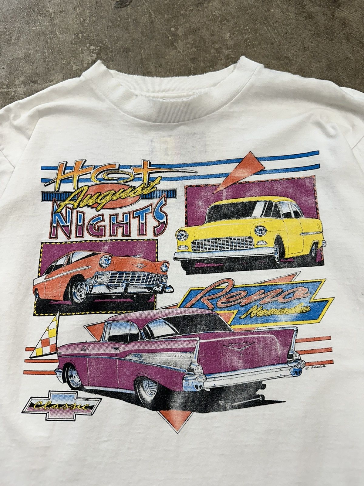 Delta Vintage 90s Hot August Nights Car T-Shirt Size US L / EU 52-54 / 3 - 4 Thumbnail