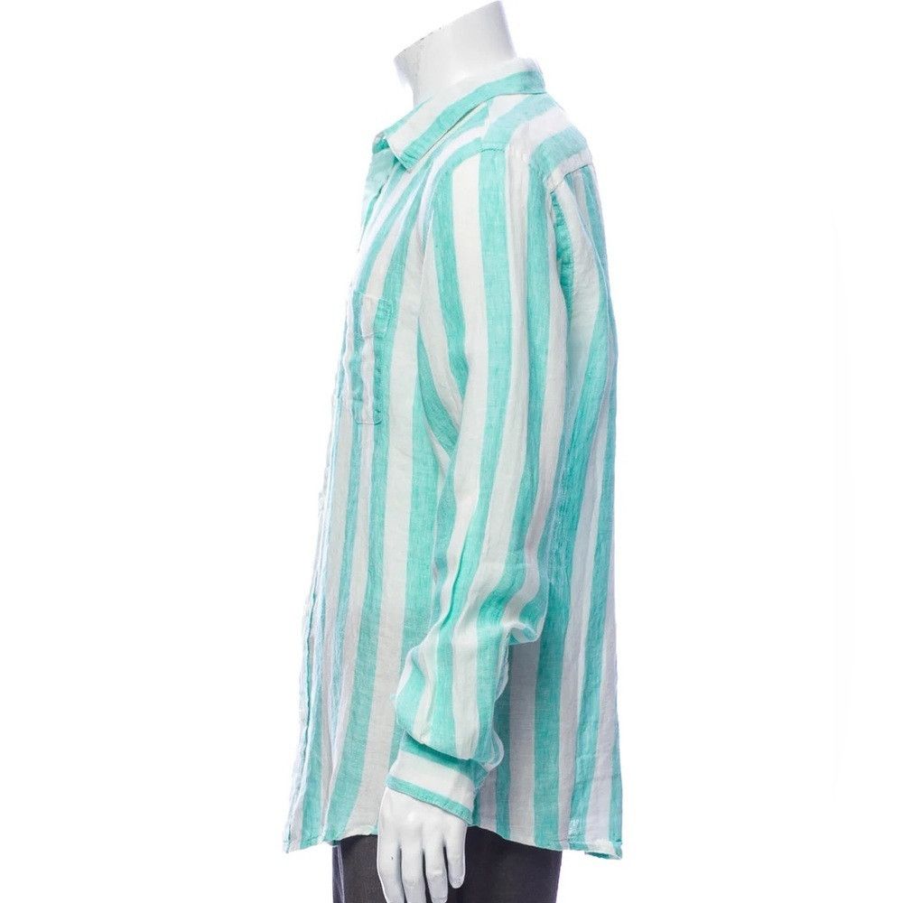 Onia ONIA Linen Striped Shirt Size: M Size US M / EU 48-50 / 2 - 2 Thumbnail