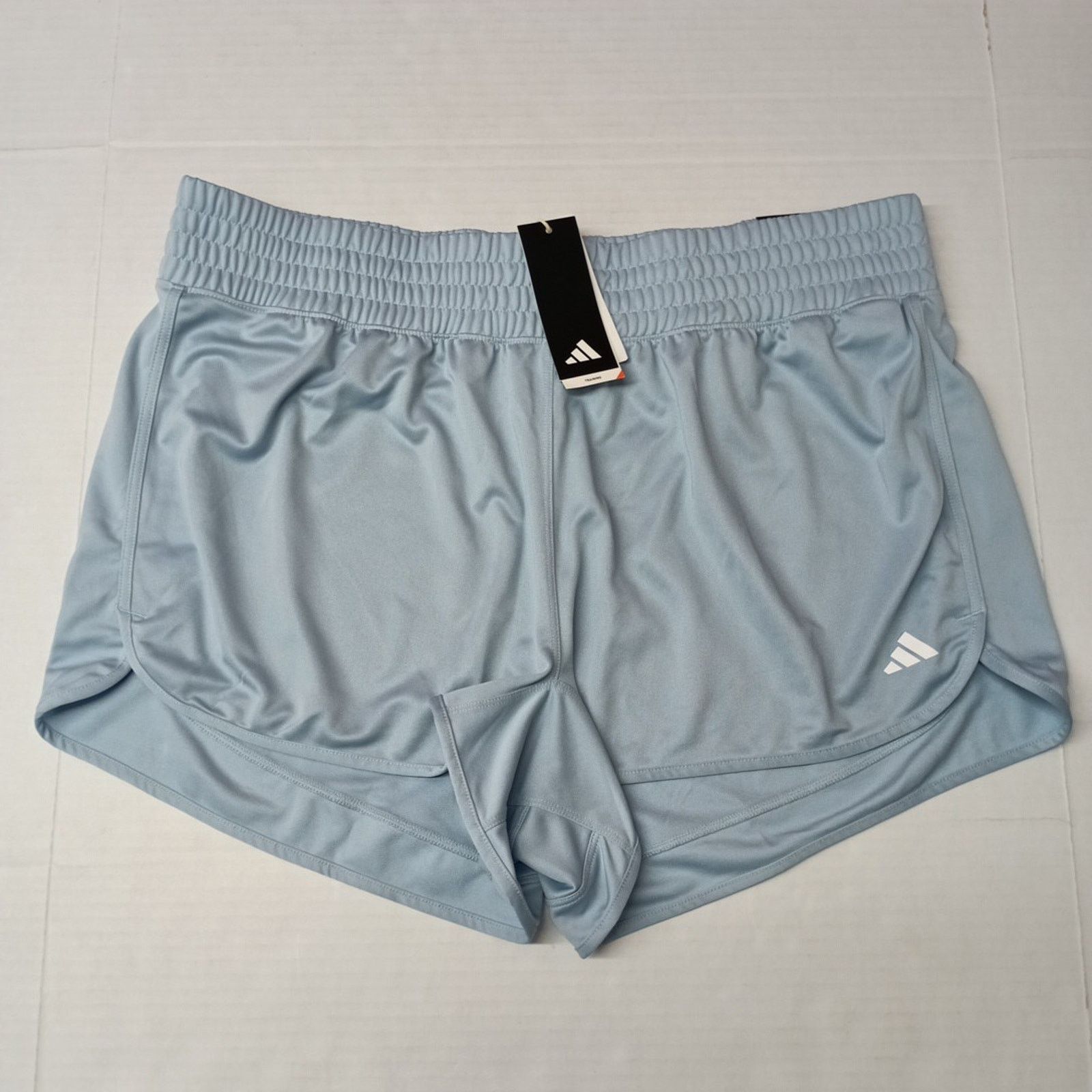 Adidas Adidas Pacer High Shorts Women's 2X Blue Plus Size Pull On Size 40" / US 18 - 1 Thumbnail