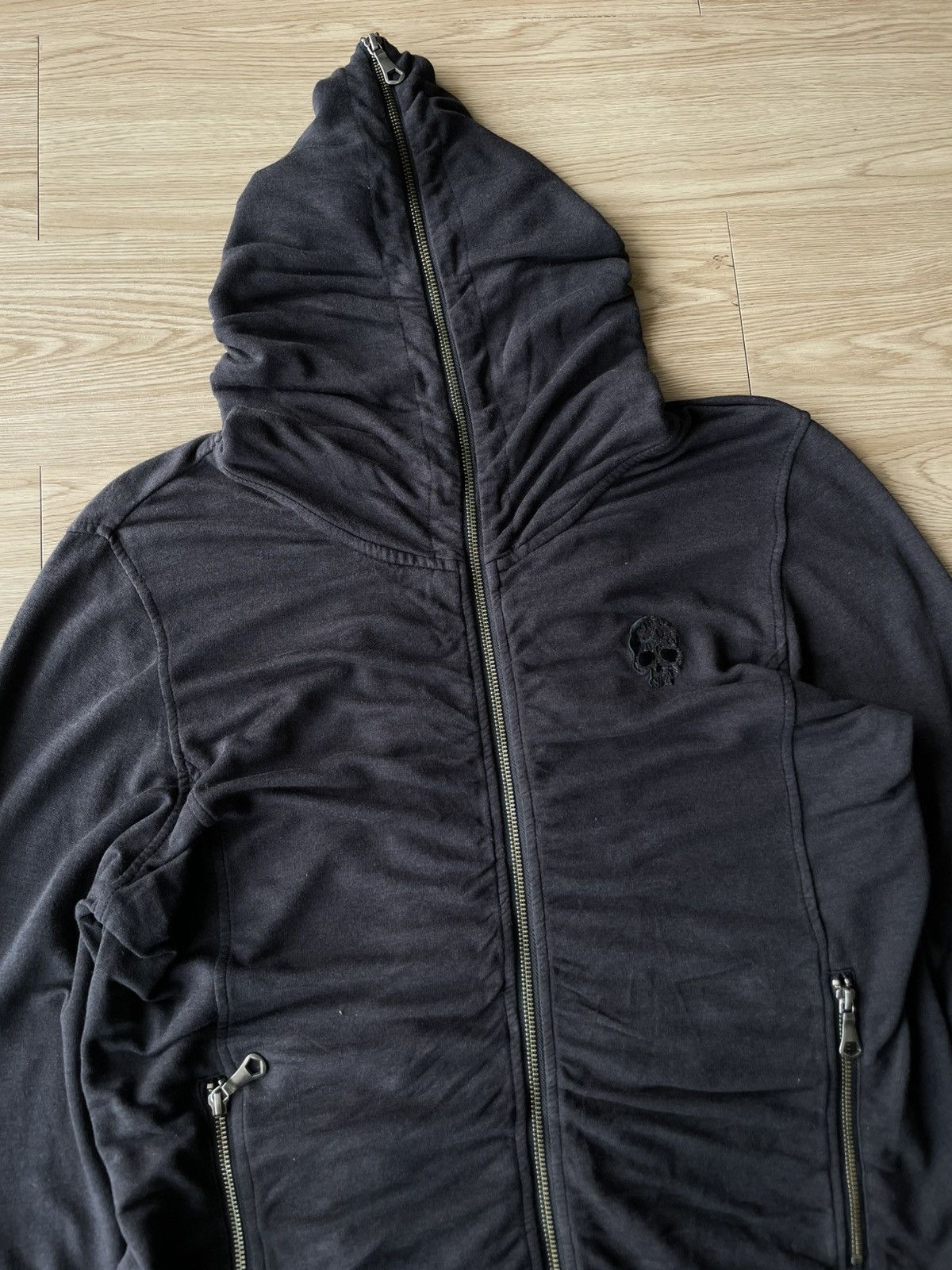 If Six Was Nine Custom Culture Y2K Skulls Full Zipper Hoodie Size US M / EU 48-50 / 2 - 2 Thumbnail