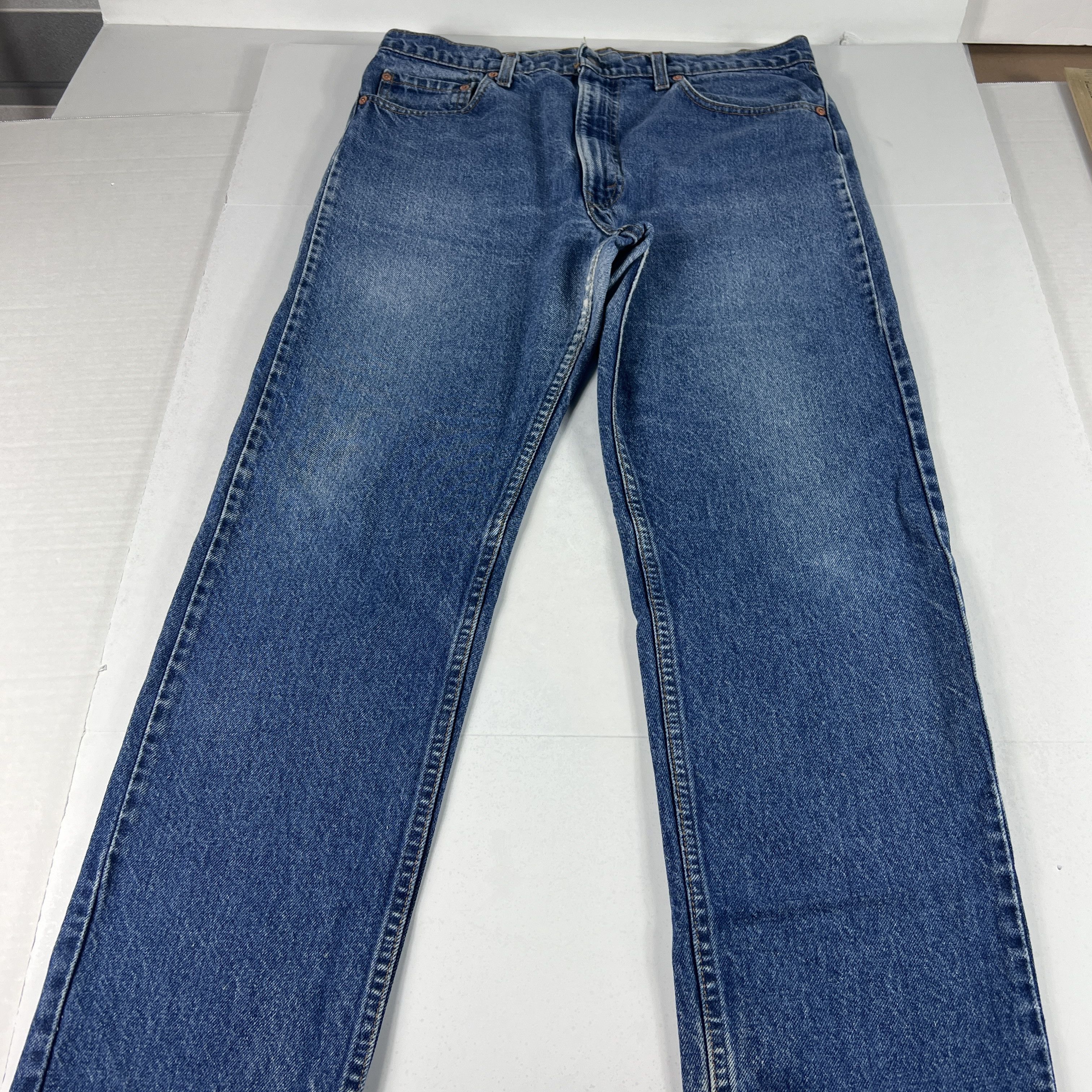 VTG 90s Levi's Jeans 505 Straight Blue Faded Cotton Denim