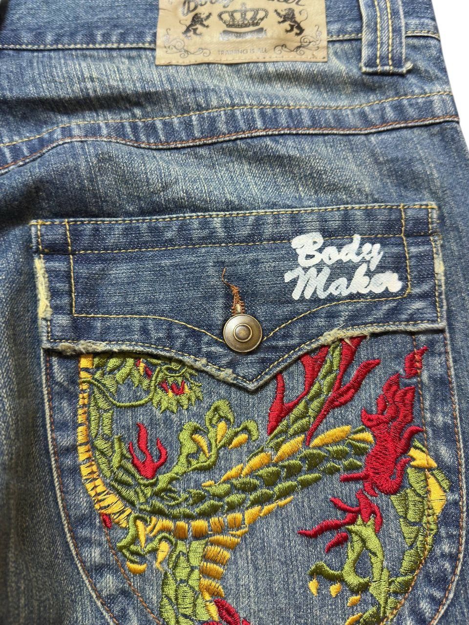 Tornado Mart Vintage Body Maker Flare Dragon Embroidery Pocket Denim Size US 33 - 9 Thumbnail