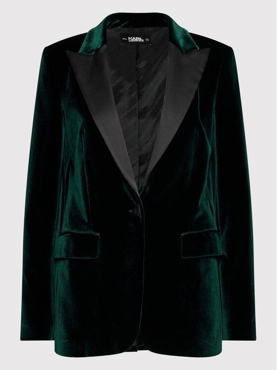 Karl Lagerfeld Karl Lagerfeld - Green Velvet Blazer - Tops&Bottoms Size S / US 4 / IT 40 - 2 Thumbnail
