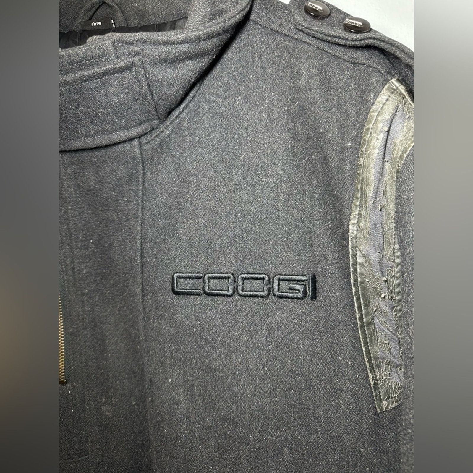 Coogi Vintage Coogi Dark Gray Wool Blend Coat Jacket- Men’s Sz L Size US L / EU 52-54 / 3 - 8 Thumbnail
