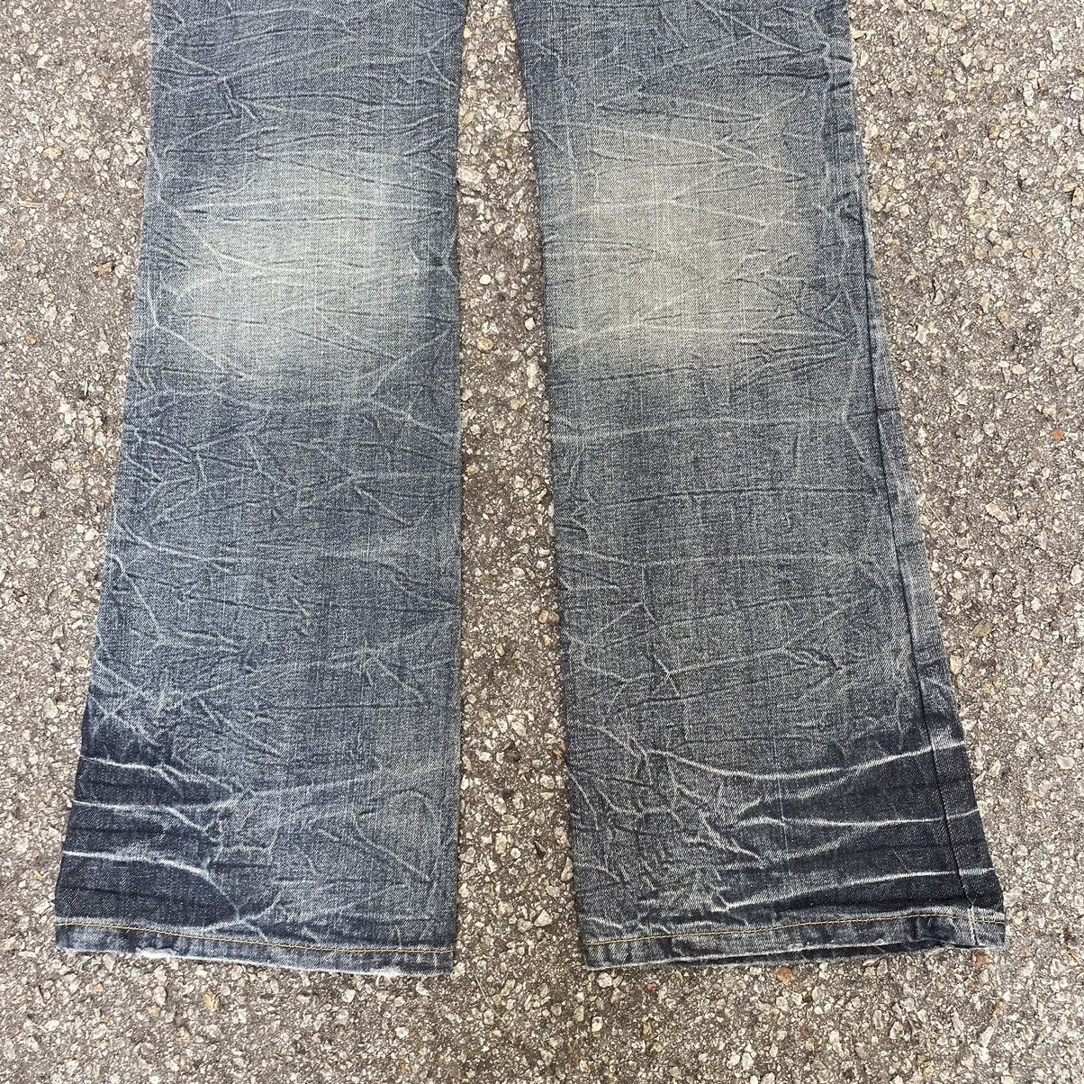 If Six Was Nine Flare Jeans Lowbox Low Rise Distressed Denim Faded Boot Cut Size US 31 - 11 Thumbnail