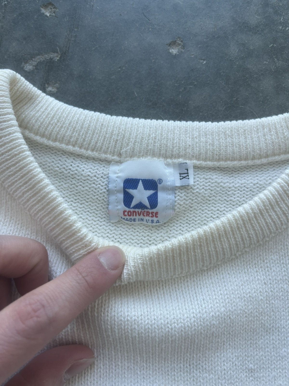Converse × Vintage Vintage 90s Converse Star Knit Sweater Size US XL / EU 56 / 4 - 5 Thumbnail
