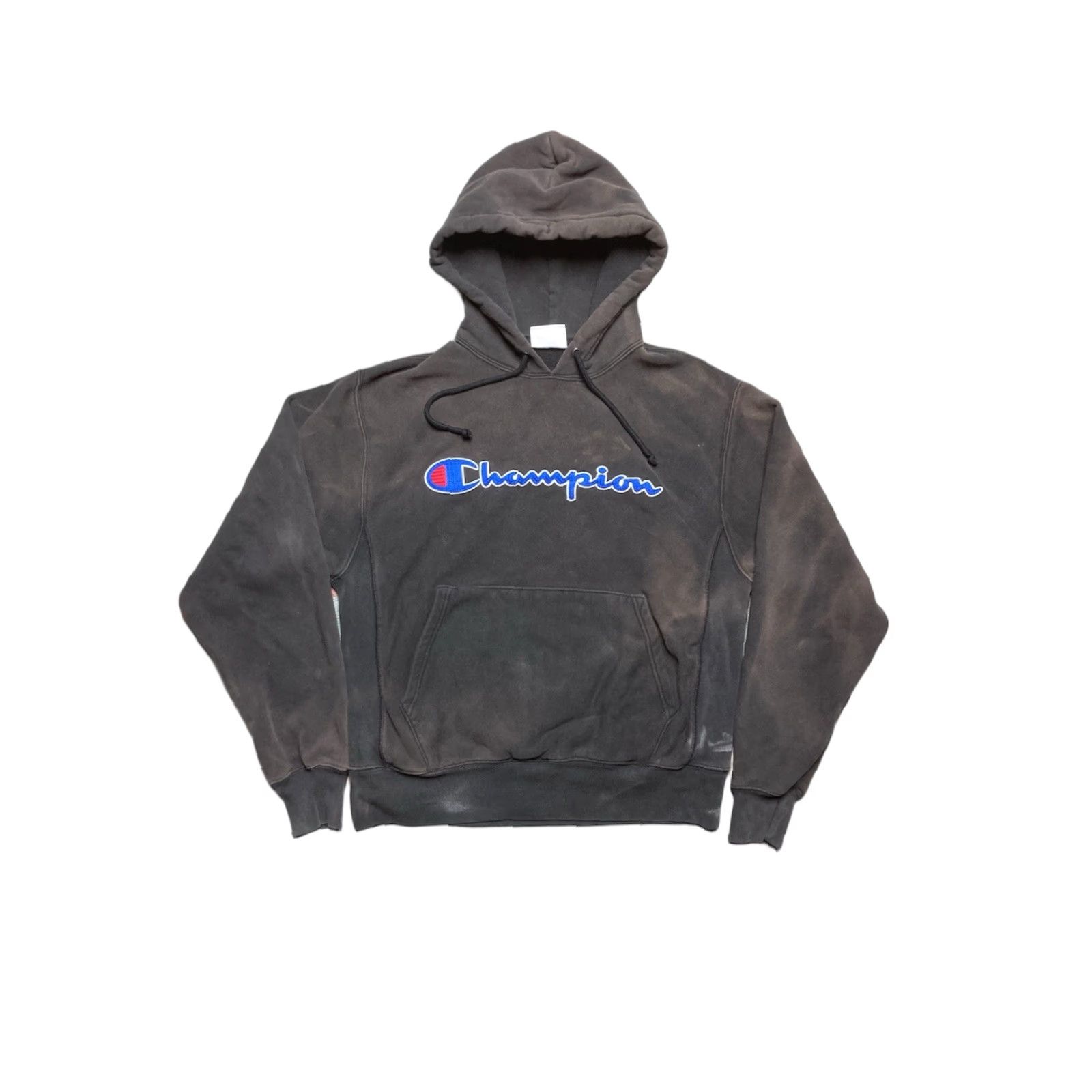 Champion VINTAGE Champion Reverse Weave Hoodie Pullover Grunge Spellout Black Medium Mens Size US M / EU 48-50 / 2 - 1 Thumbnail