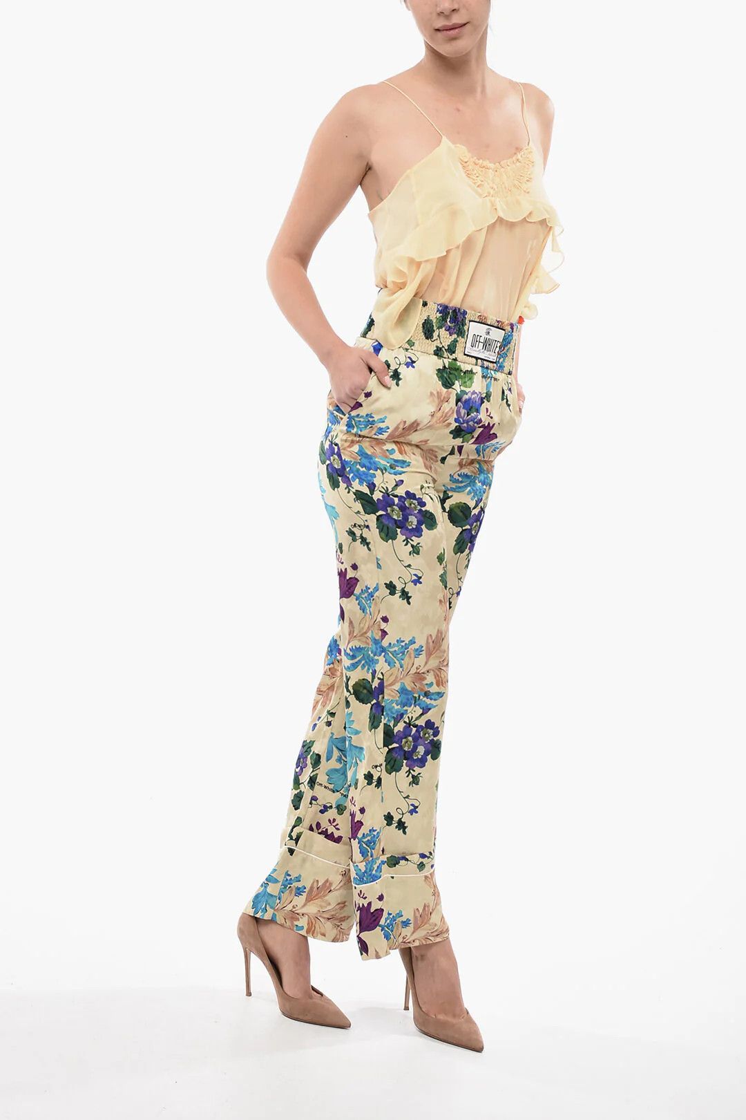 Off-White og1mm0426 Hi Elasticated Waist Printed Trouser in Multicolor Size 26" / US 2 / IT 38 - 4 Thumbnail