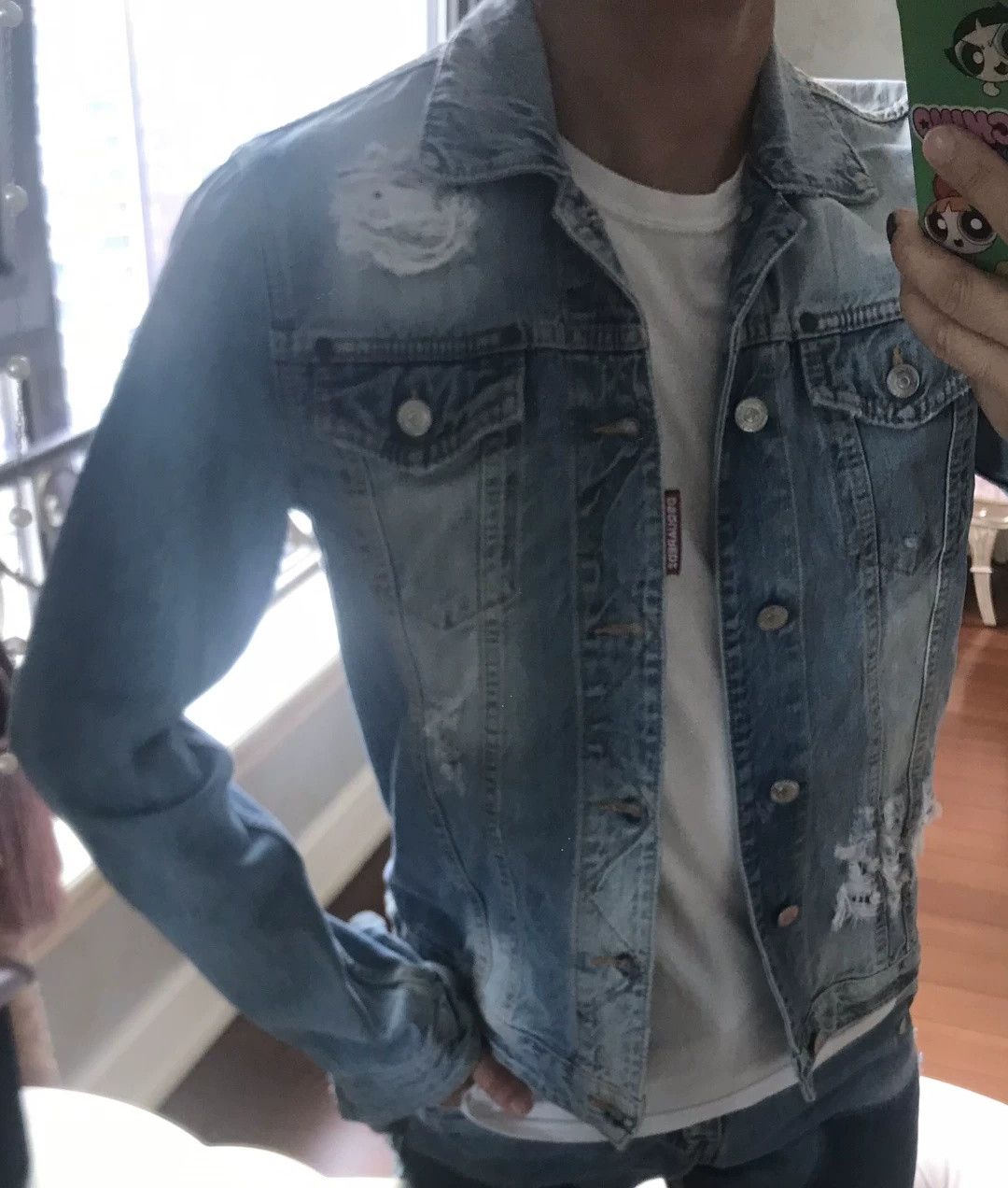 Dsquared2 Dsquared2 Light Blue Distressed Denim Jacket Size US S / EU 44-46 / 1 - 9 Thumbnail