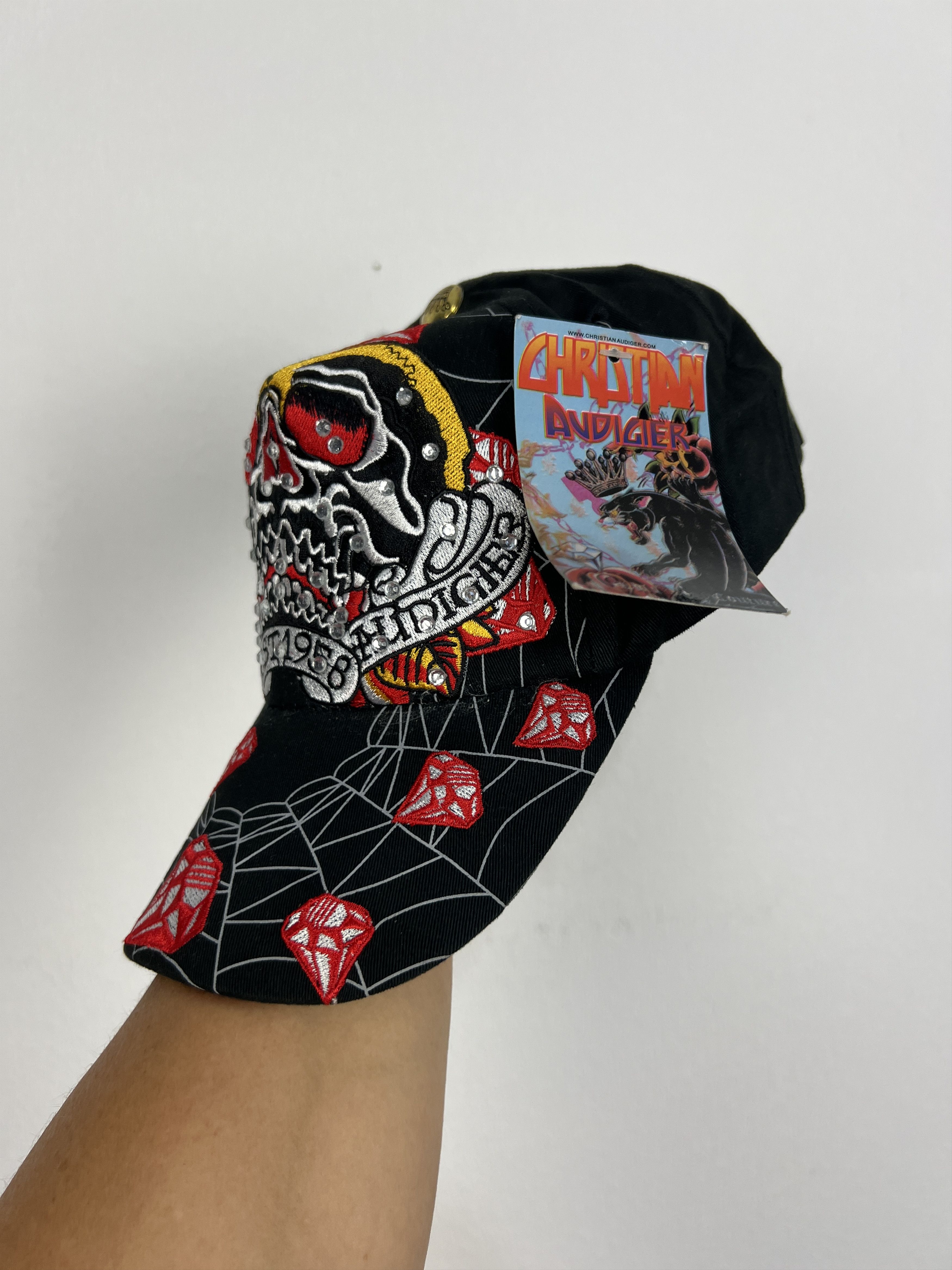 Ed Hardy Ed Hardy Cristian Audigier Cap Love Kills Slowly Skull Adult Size ONE SIZE - 3 Thumbnail