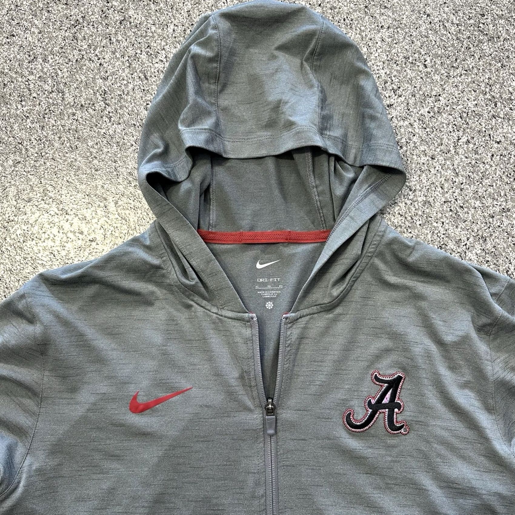 Nike VINTAGE Nike Alabama Crimson Tide Full Zip Hoodie Jacket Mens XL Dri Fit Track & Field Gray Size US XL / EU 56 / 4 - 2 Thumbnail