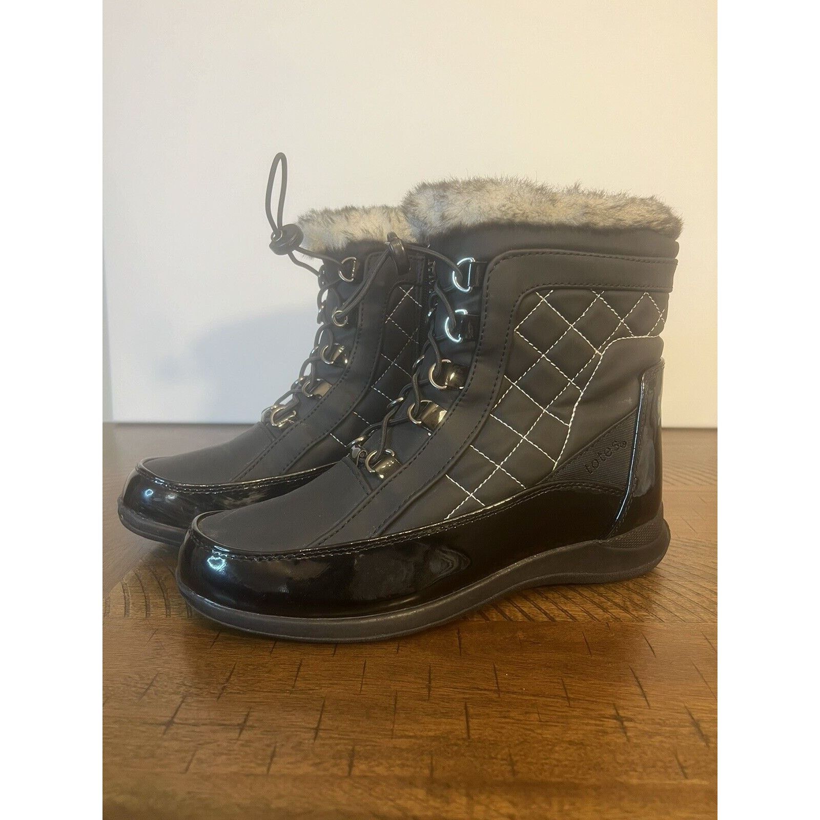 Other Totes Lisa Snow Boots Black Women's 7M Faux Fur Booties Size US 7 / IT 37 - 1 Thumbnail