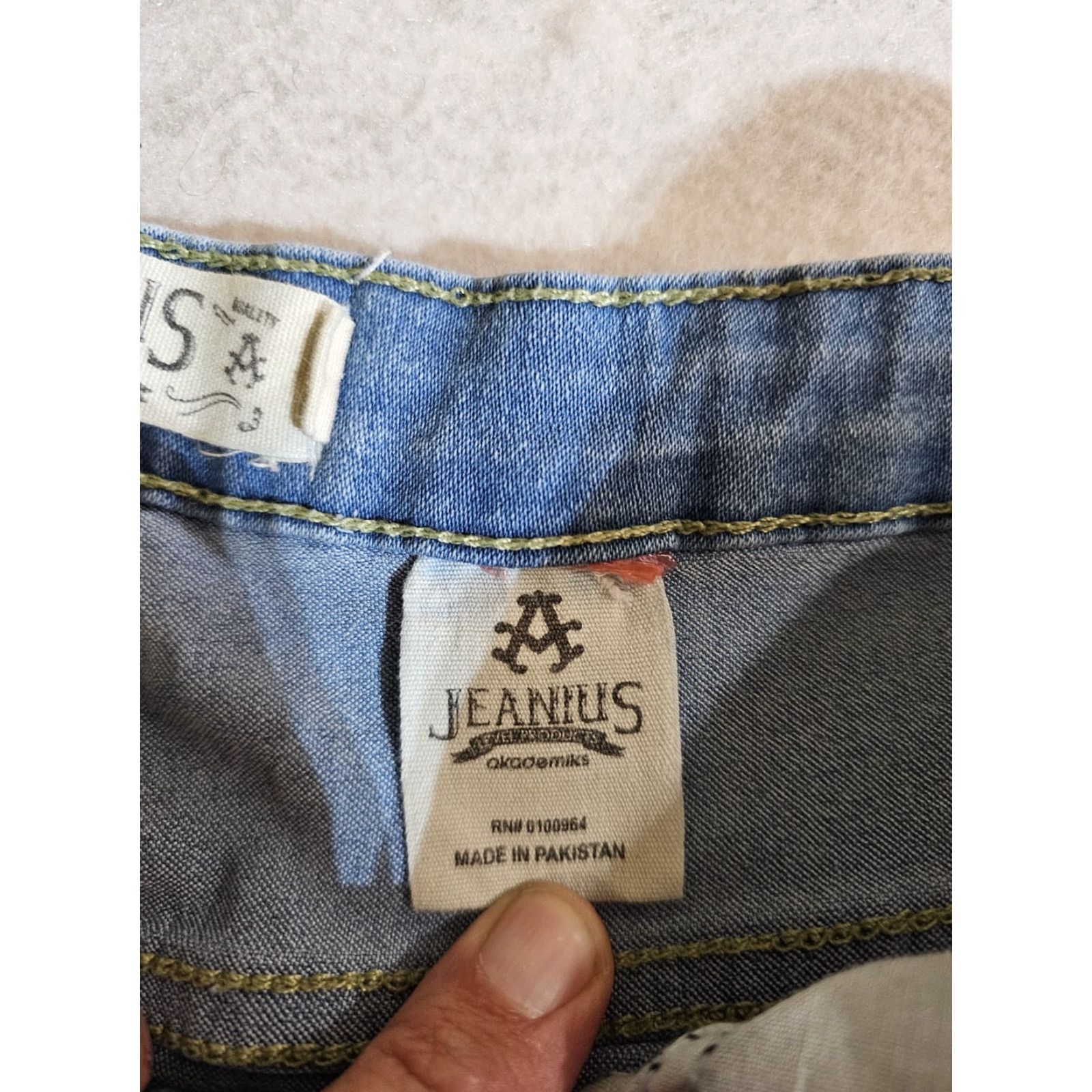 Akademiks VINTAGE Akademiks Jeanius Denim Jeans Slim Straight Acid Wash Stretch Mens 34x30 Size US 34 / EU 50 - 5 Thumbnail