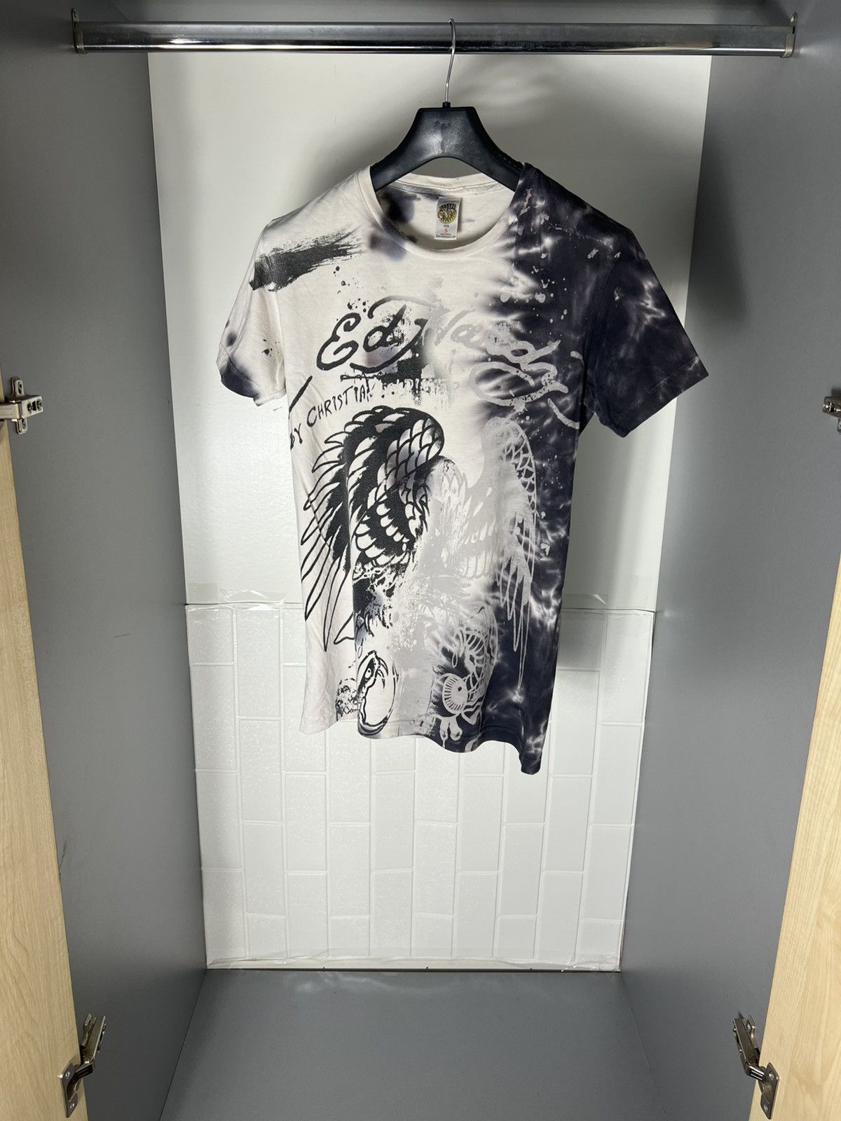 Ed Hardy × Vintage VERY RARE ED HARDY DOUBLE PRINTED DESIGNER T-SHIRT Y2K 90s Size US S / EU 44-46 / 1 - 3 Thumbnail