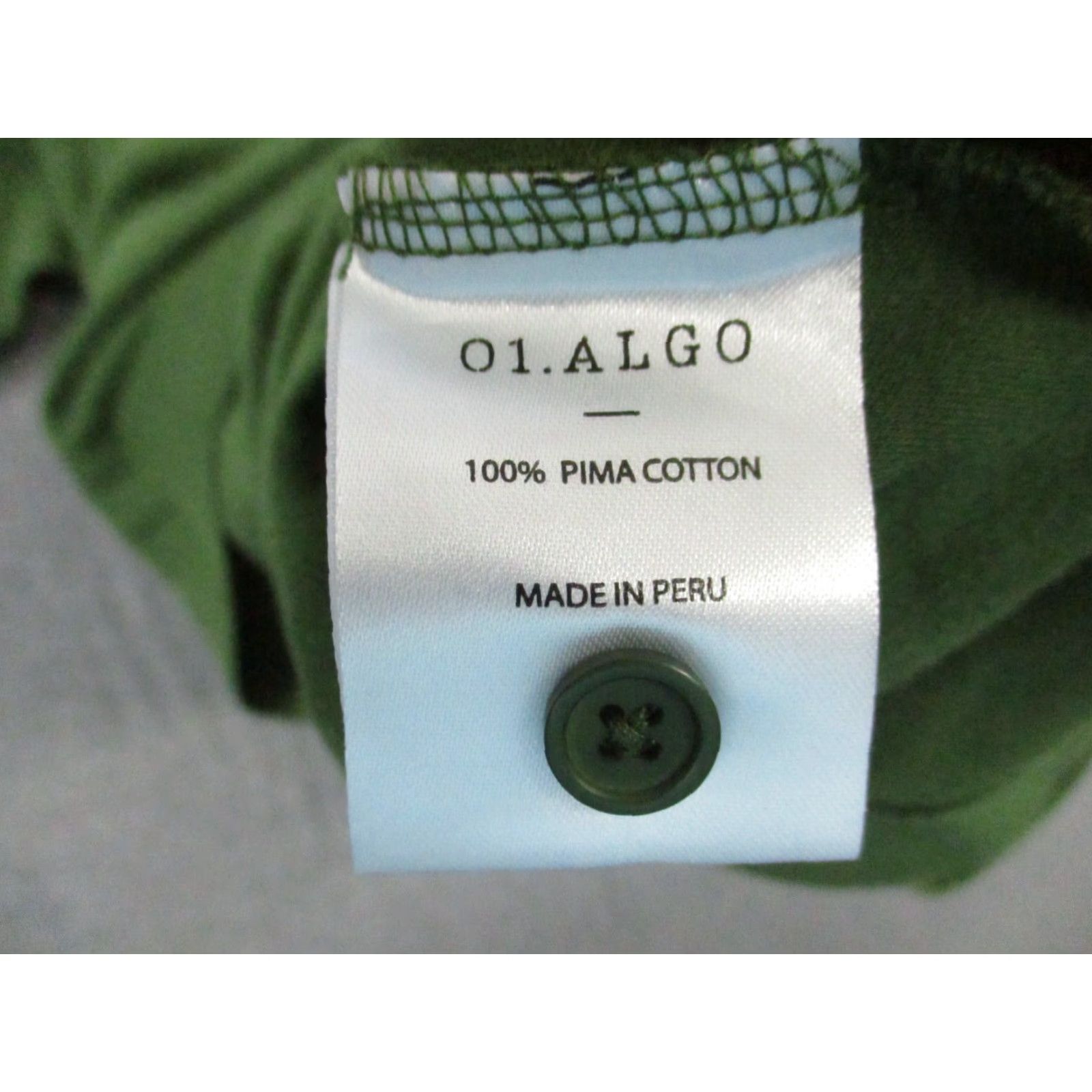 Vintage 01. Algo Polo shirt Mens Large Pima 100% Cotton Olive Green Short Sleeve Polo shirt Green 01. Algo Mens Large Polo Shirt Golf Rugby Casual Vintage No Size US L / EU 52-54 / 3 - 7 Thumbnail