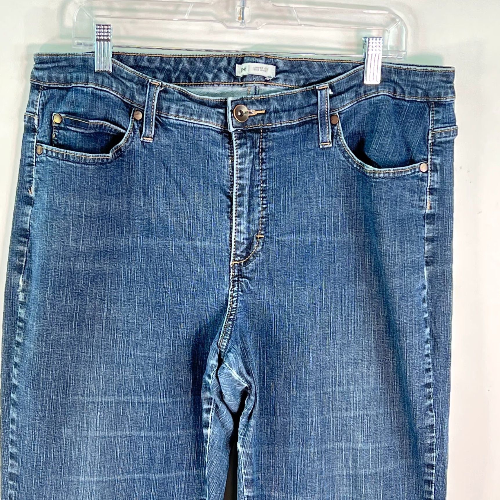 Lee Lee Jeans Women Blue Denim Straight Leg 36X32 Regular Rise 36 in Inseam 32 5-Pocket Comfort Pockets Button Closure Size 25" / US 0 / IT 36 - 3 Thumbnail
