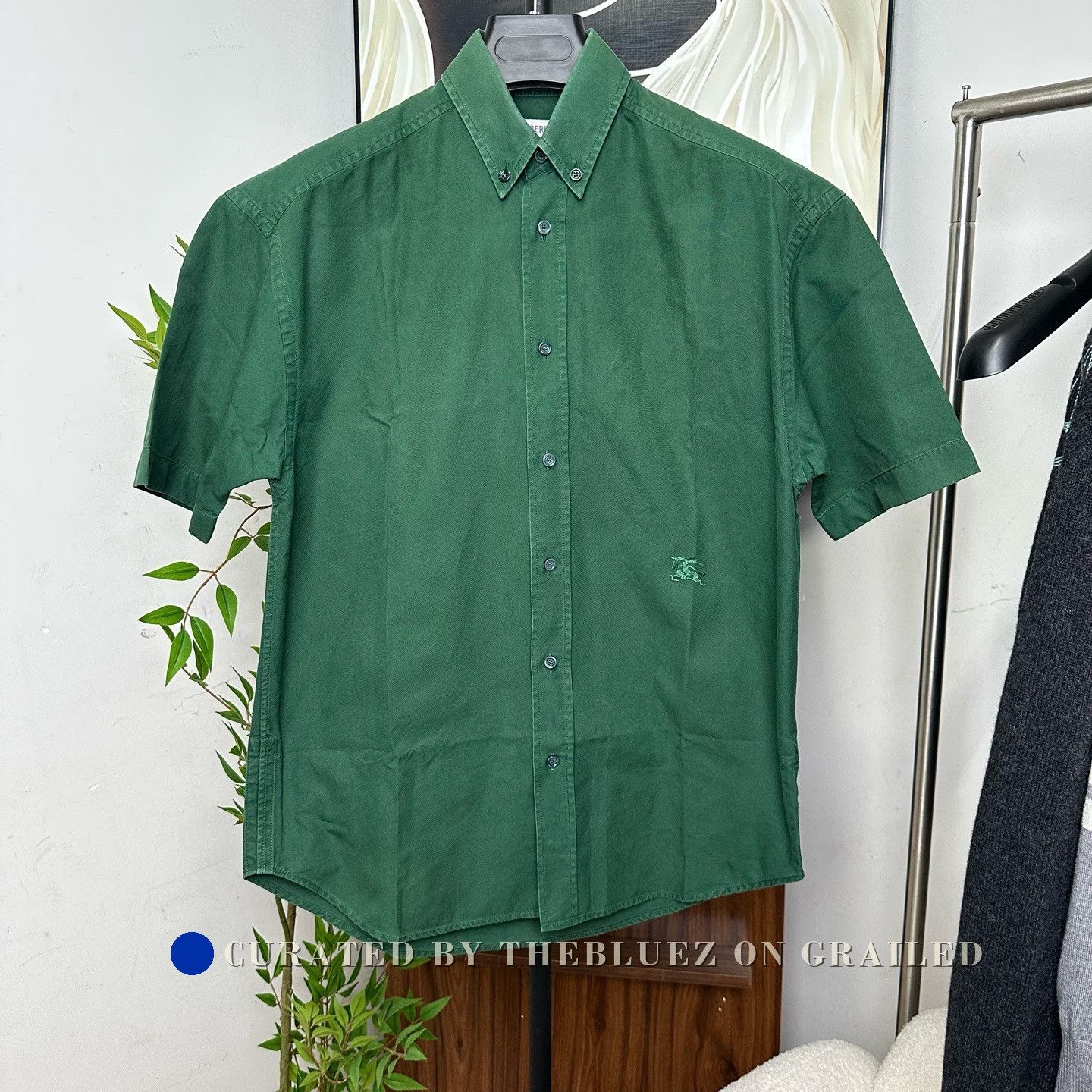Burberry Burberry Embroidered Knight Logo Short Sleeve Shirt Size US XS / EU 42 / 0 - 1 Thumbnail