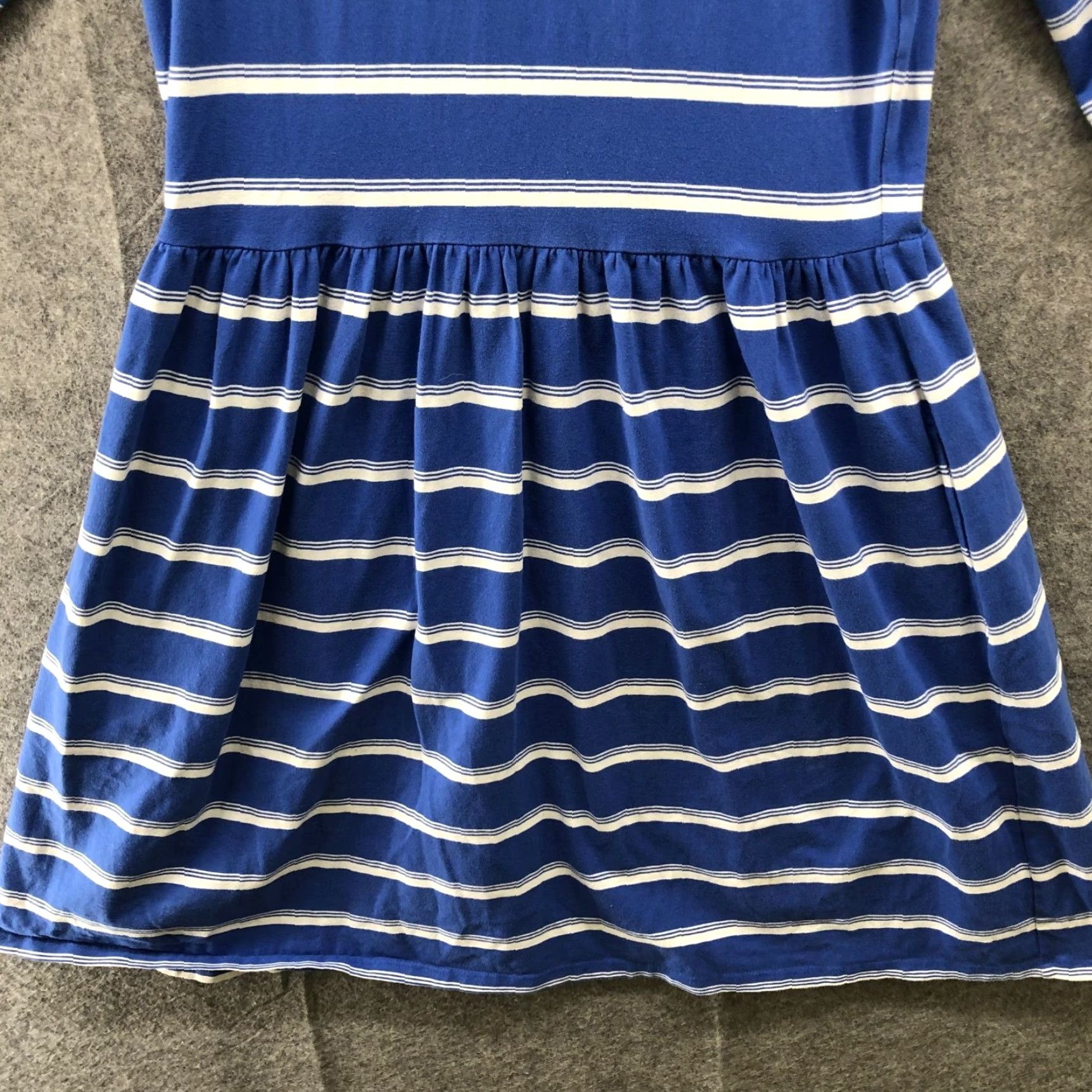 Vintage Hanna Andersson Dress Shirt Dress Womens M Blue White Striped Scoop Neck 1/2 Sleeve Knit Pockets A-Line Casual Size M / US 6-8 / IT 42-44 - 4 Thumbnail