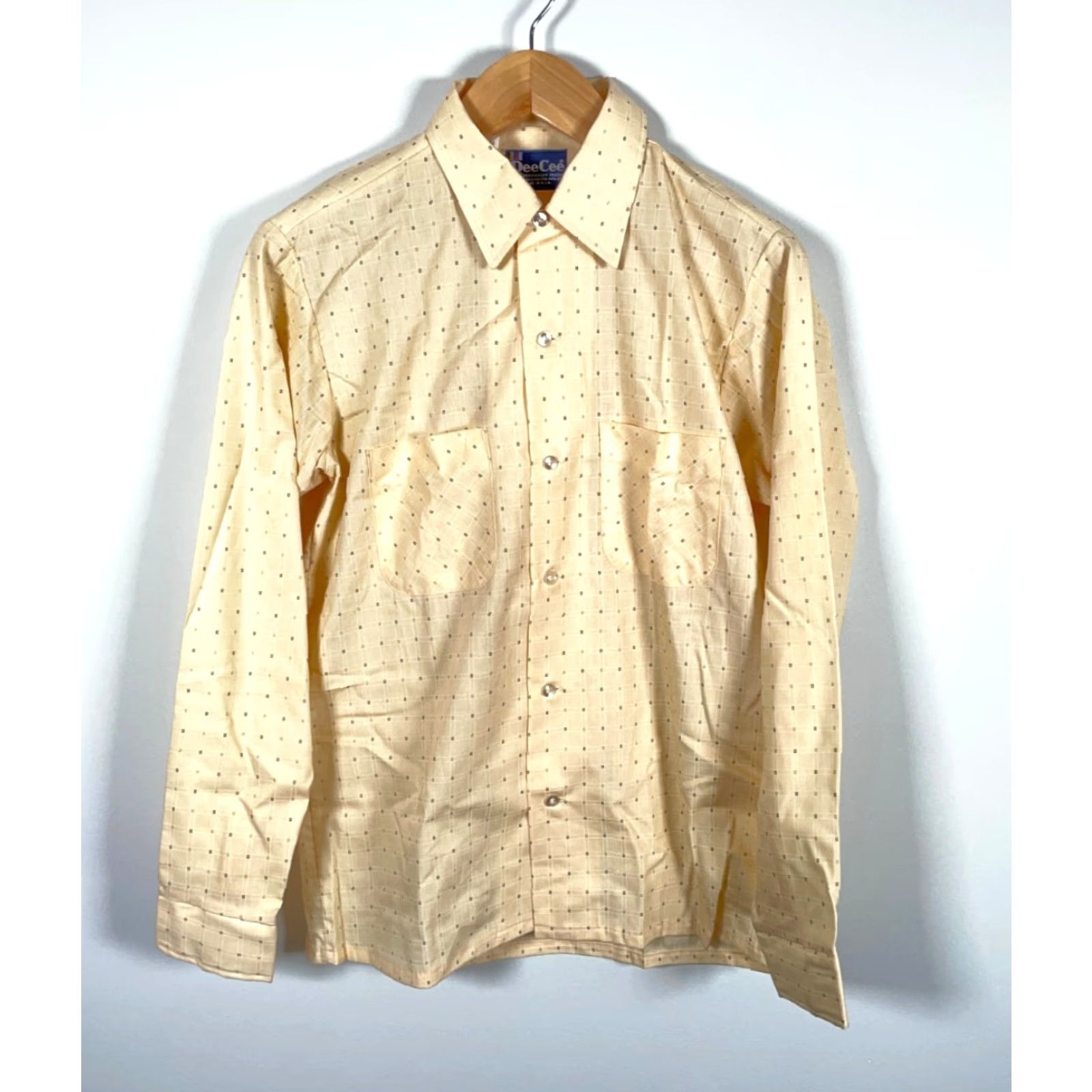 Vintage VINTAGE DeeCee Shirt Men's Medium Cream Check Pattern Lightweight Woven USA Made Size US M / EU 48-50 / 2 - 2 Thumbnail