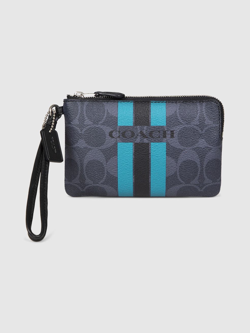 Coach Grey Varsity Stripe Wallet Size ONE SIZE - 1 Thumbnail