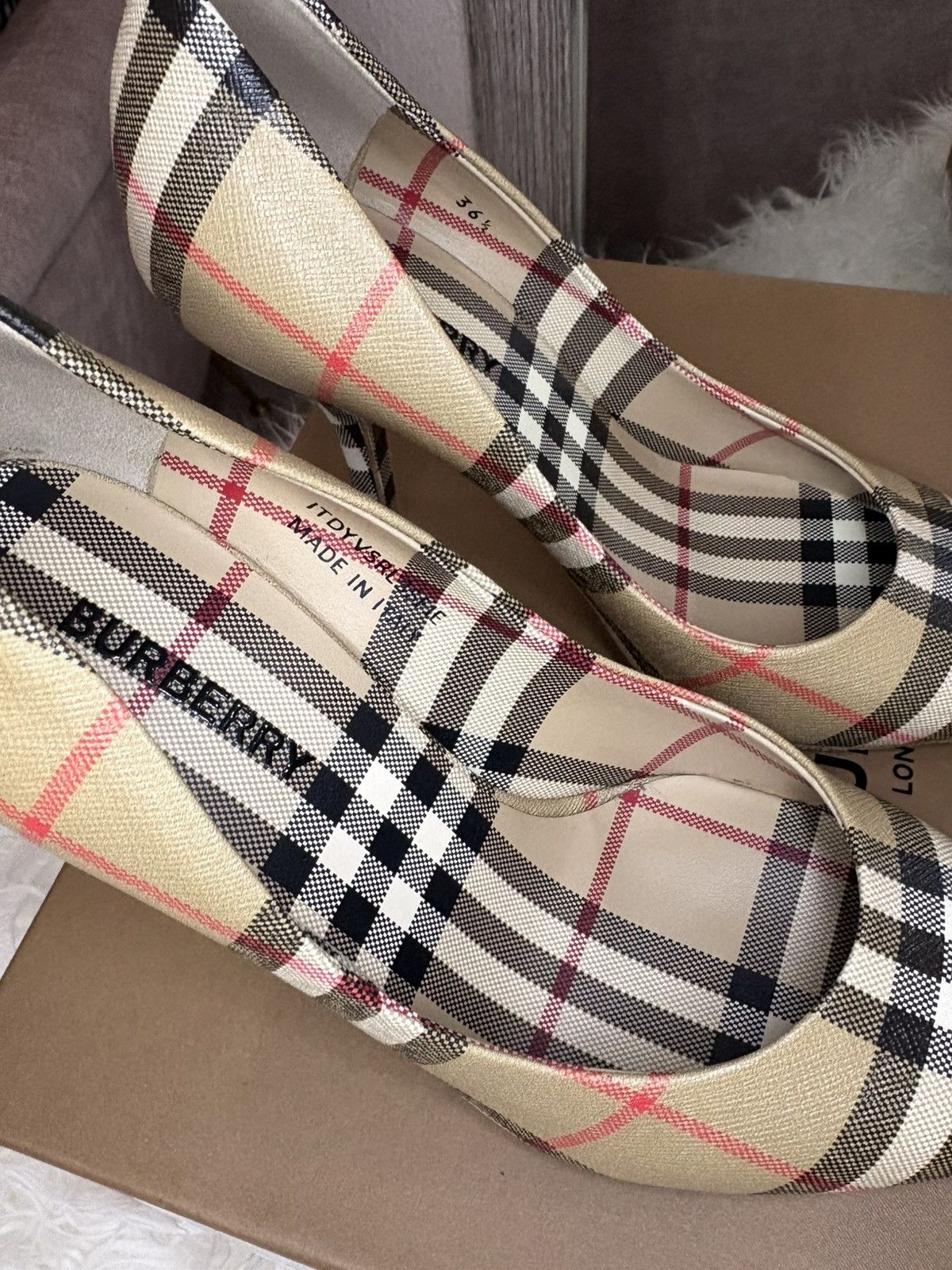 Burberry Burberry London archive beige check heel Size US 5.5 / IT 35.5 - 3 Thumbnail