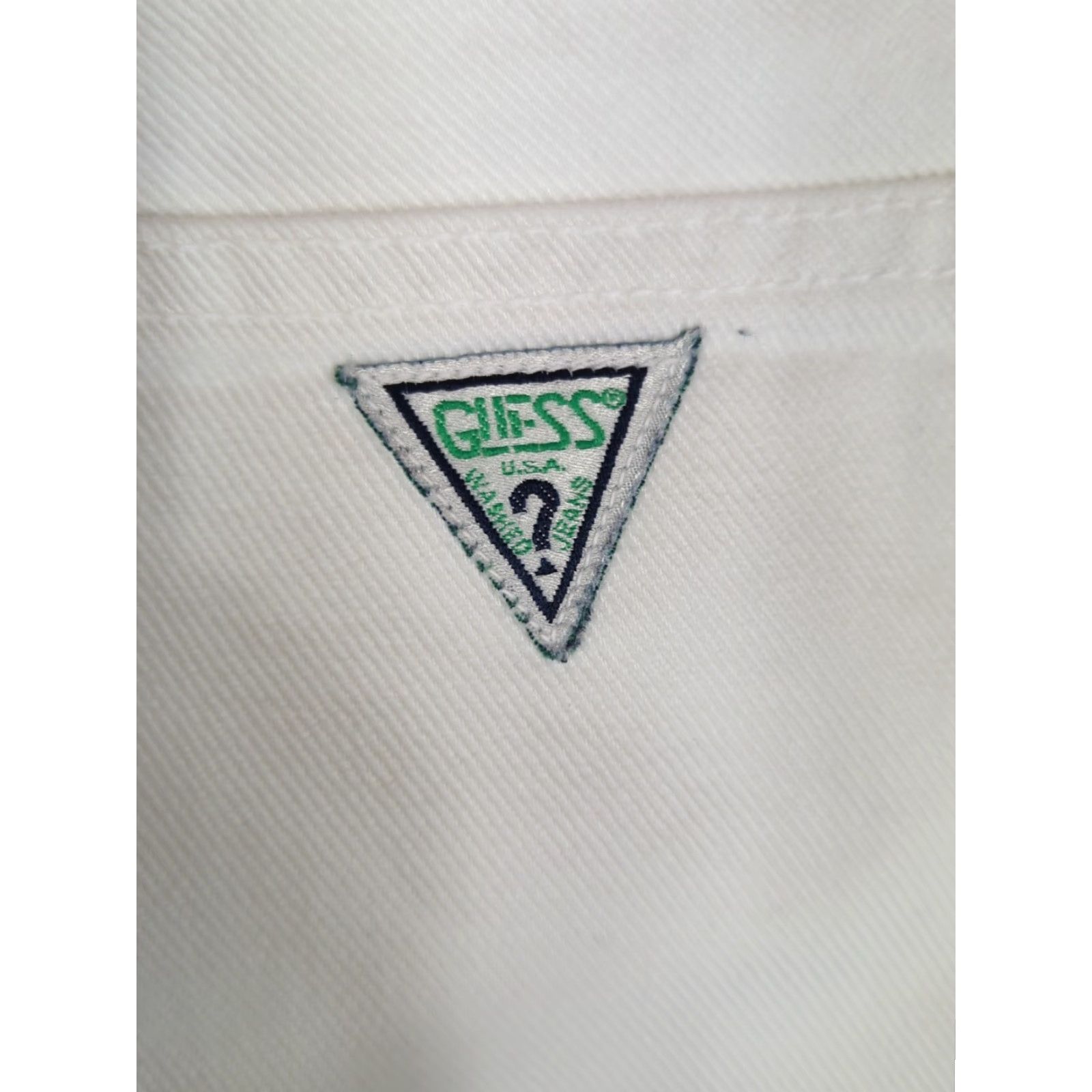 Guess VINTAGE Guess Mens Shorts Bermuda 30 White Denim 12” Inseam 100% Cotton USA Mens Shorts Baggy 90s Logo Pocket 5-Pocket Design Zip Front Size US 30 / EU 46 - 7 Thumbnail