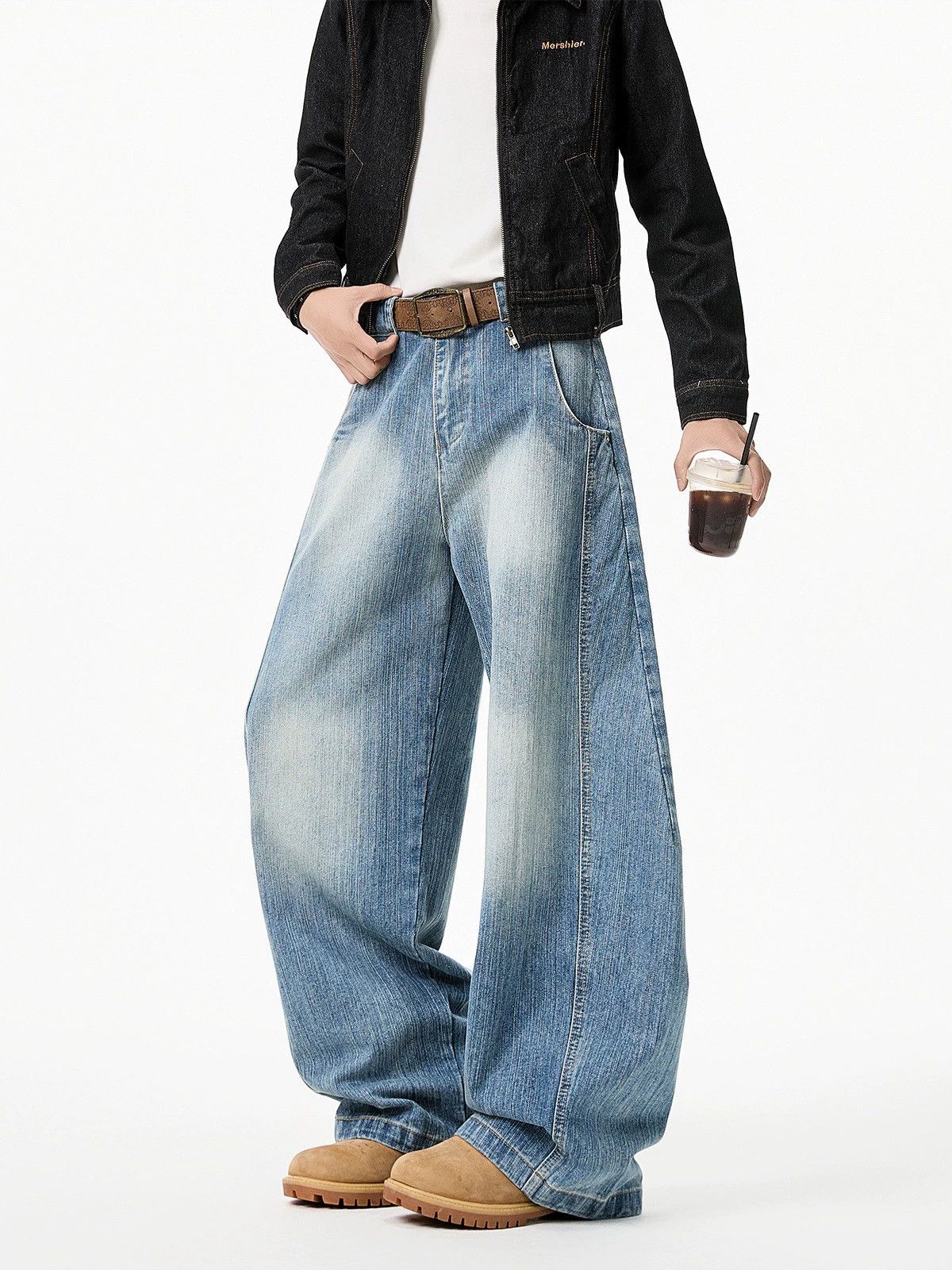 Jean American washed men's wide-leg scimitar jeans Size US 32 / EU 48 - 2 Thumbnail