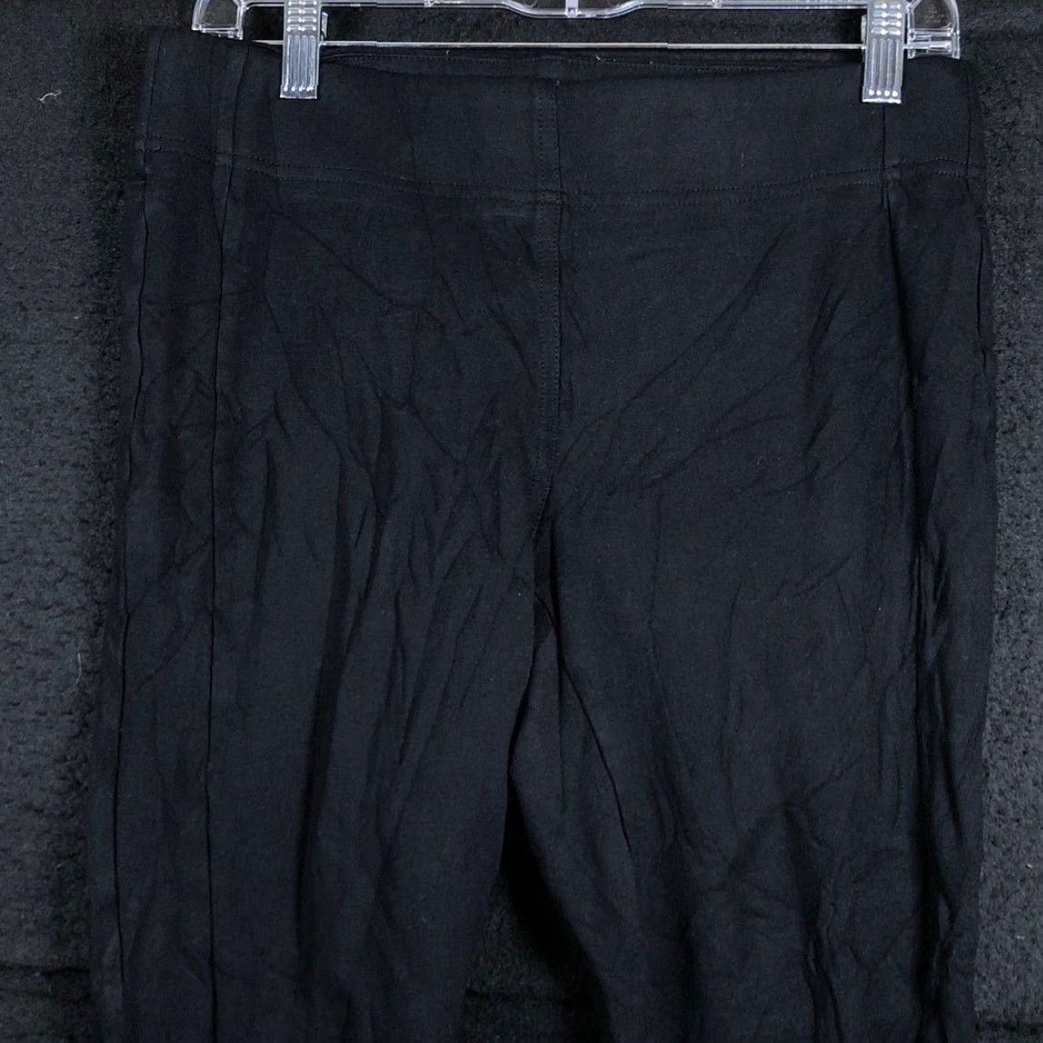 Ann Taylor VINTAGE Ann Taylor LOFT Womens Pants Black Pull On Mid Rise Ankle Stretch 30 in Inseam 25 in M Regular Size 32" / US 10 / IT 46 - 2 Thumbnail
