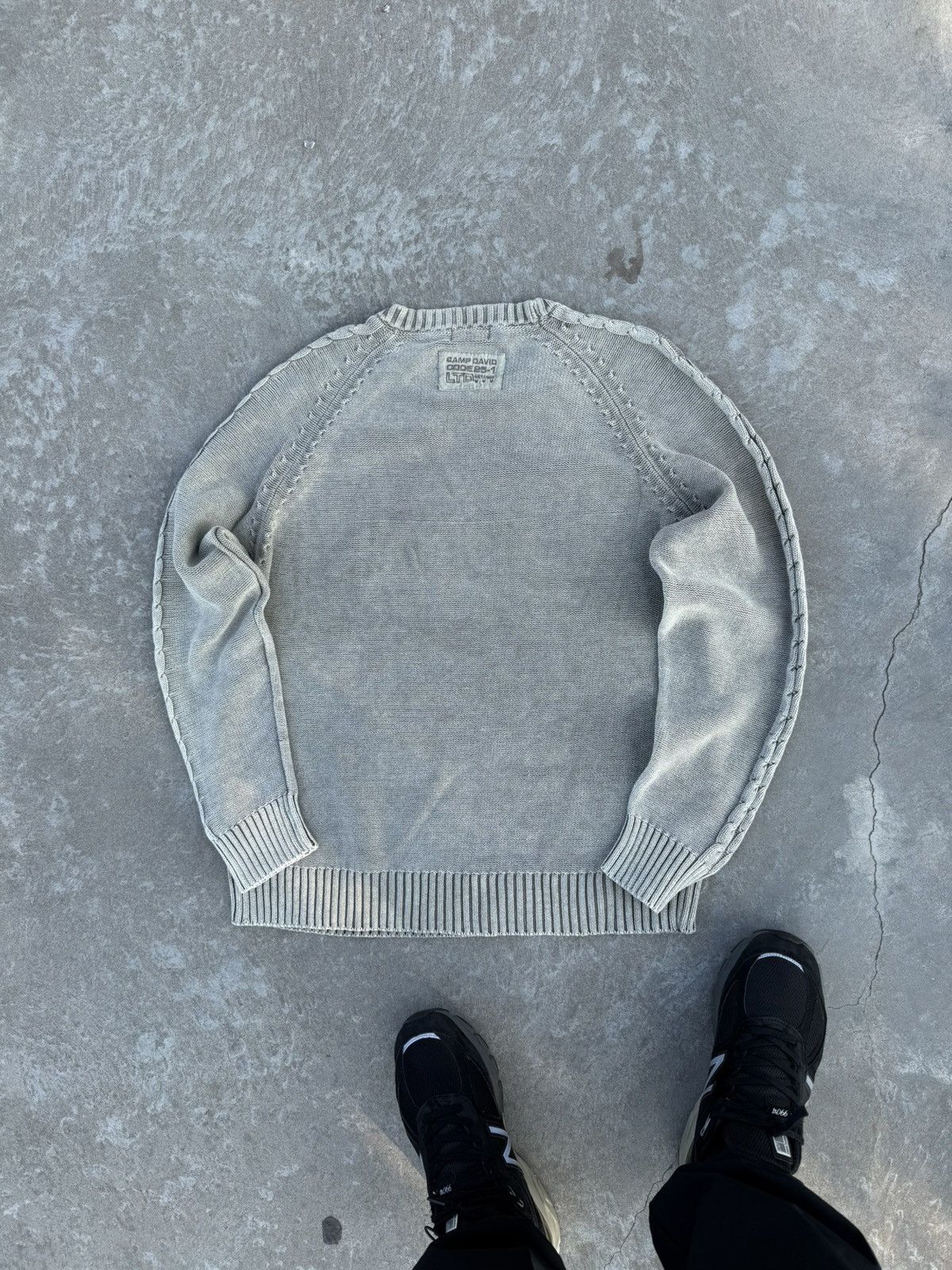 Japanese Brand Archive Camp David Y2K Washed Japanese Khaki Knit Sweater Size US L / EU 52-54 / 3 - 8 Thumbnail