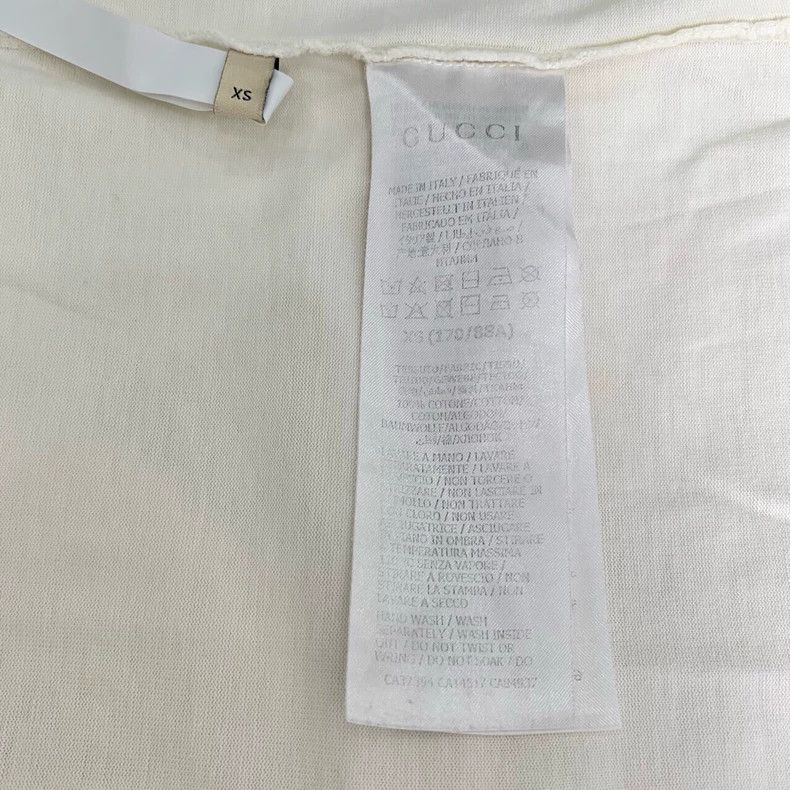 Gucci Gucci Logo blade printed round-neck beige cotton short-slee Size US XS / EU 42 / 0 - 6 Thumbnail