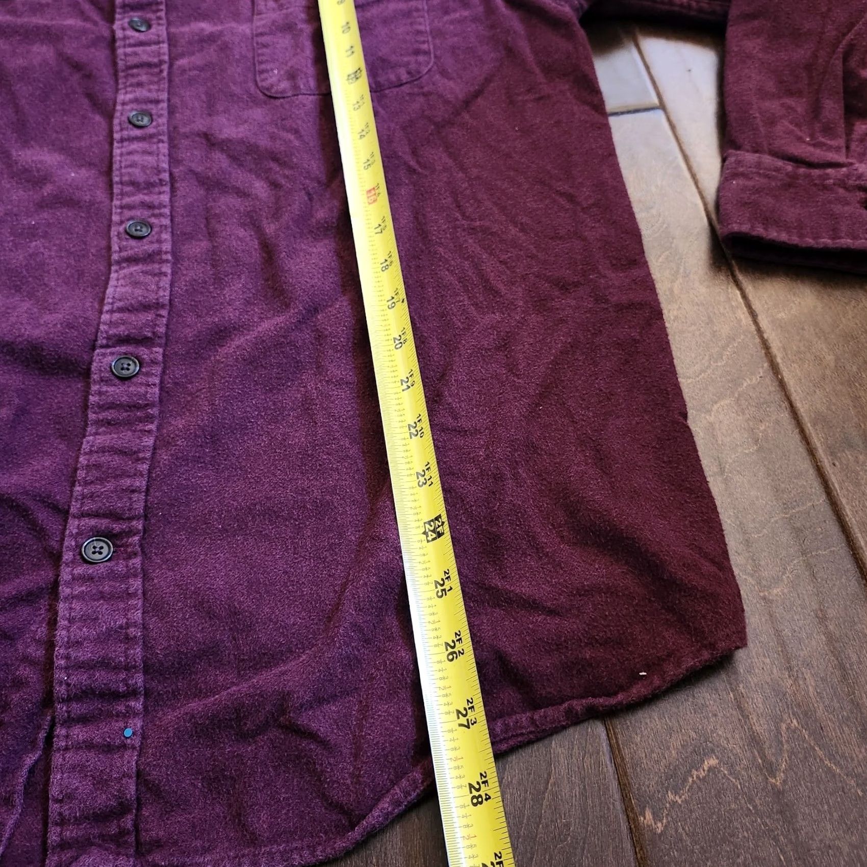 Lands' End Lands' End Men Burgundy Pocket Button-Up Shirt - Size L Regular Fit Long Sleeve Collared Cotton Button Closure N/A Size US L / EU 52-54 / 3 - 6 Thumbnail