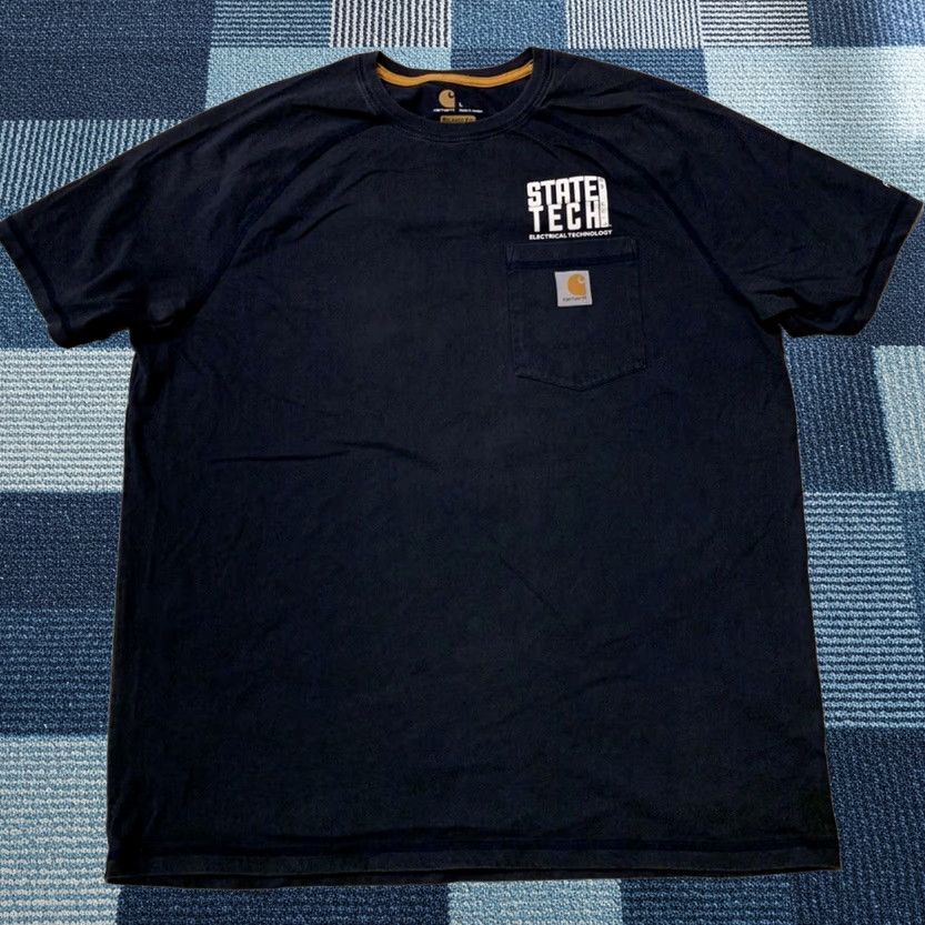 Carhartt Carhartt State Tech Navy Cotton Blend Short Sleeve Crewneck T-Shirt Men L Size US L / EU 52-54 / 3 - 1 Thumbnail
