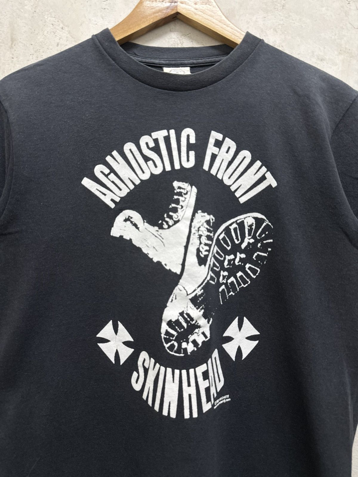 Band Tees 2000s Distressed Agnostic Front Hardcore Skinhead Band Tees Size US S / EU 44-46 / 1 - 2 Thumbnail