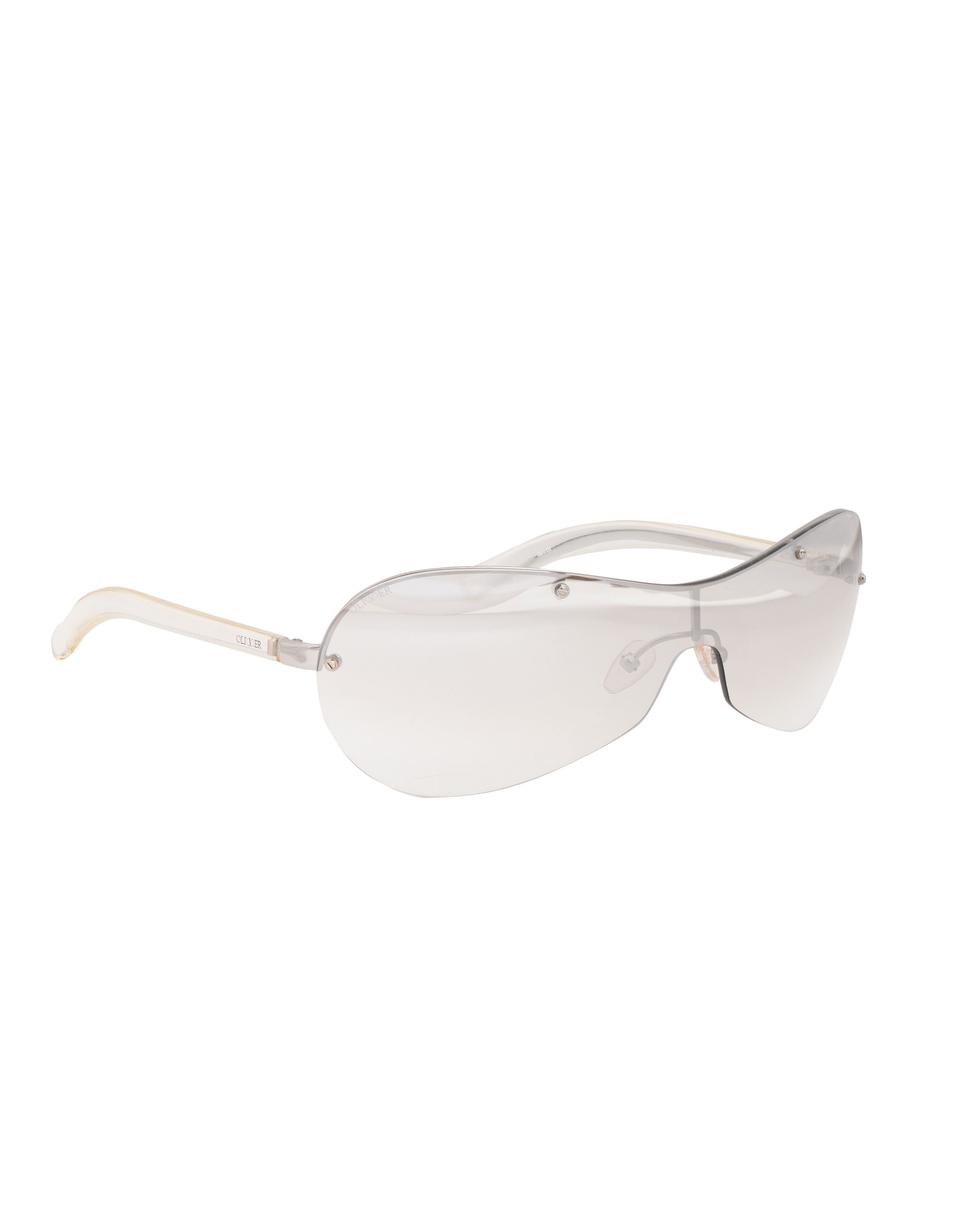 Oliver by Valentino 90s White Transparent Rimless Sunglasses