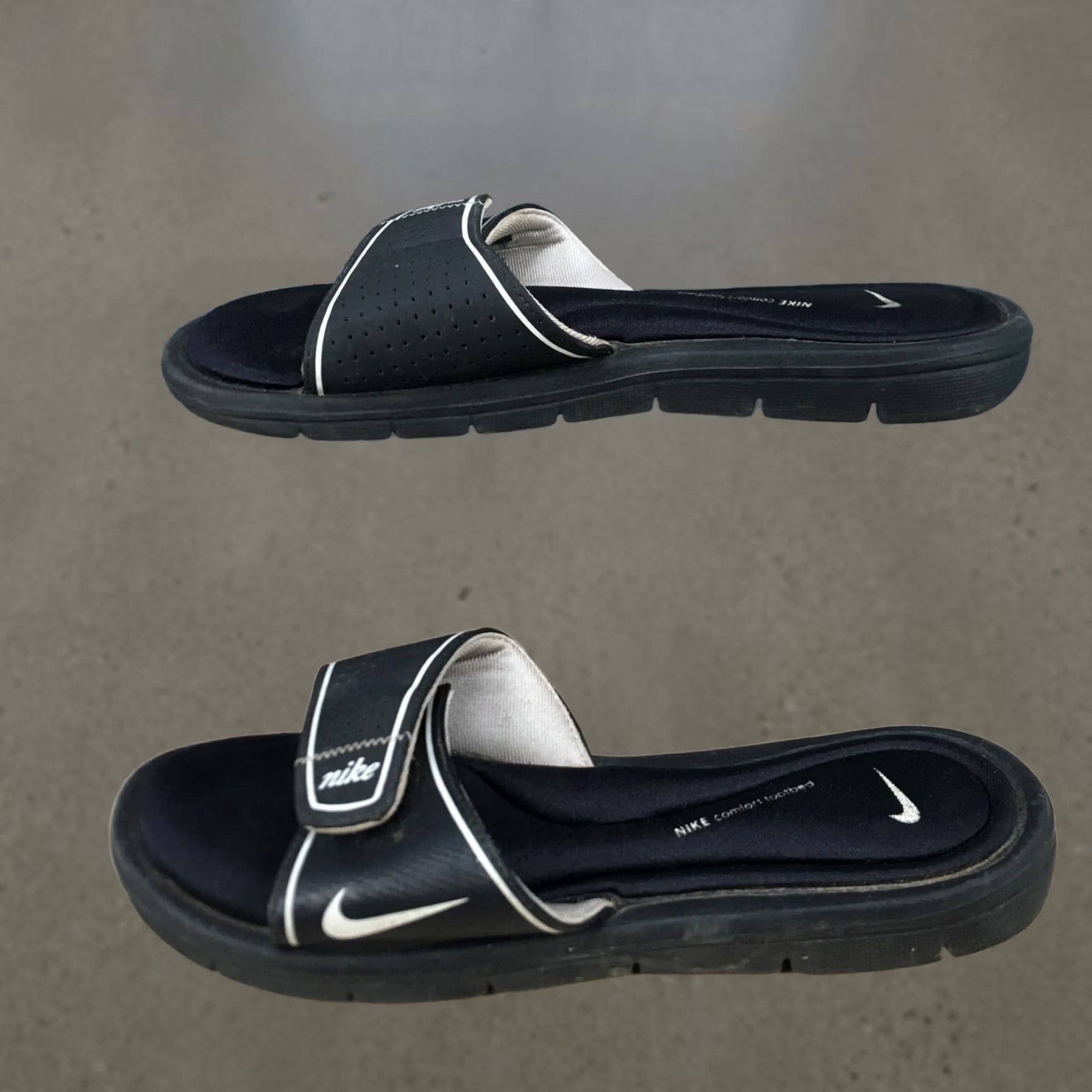 Nike Nike Sandals Womens 9 Comfort Slide Footbed Slip On Adjustable Strap Black Size US 9 / IT 39 - 1 Thumbnail