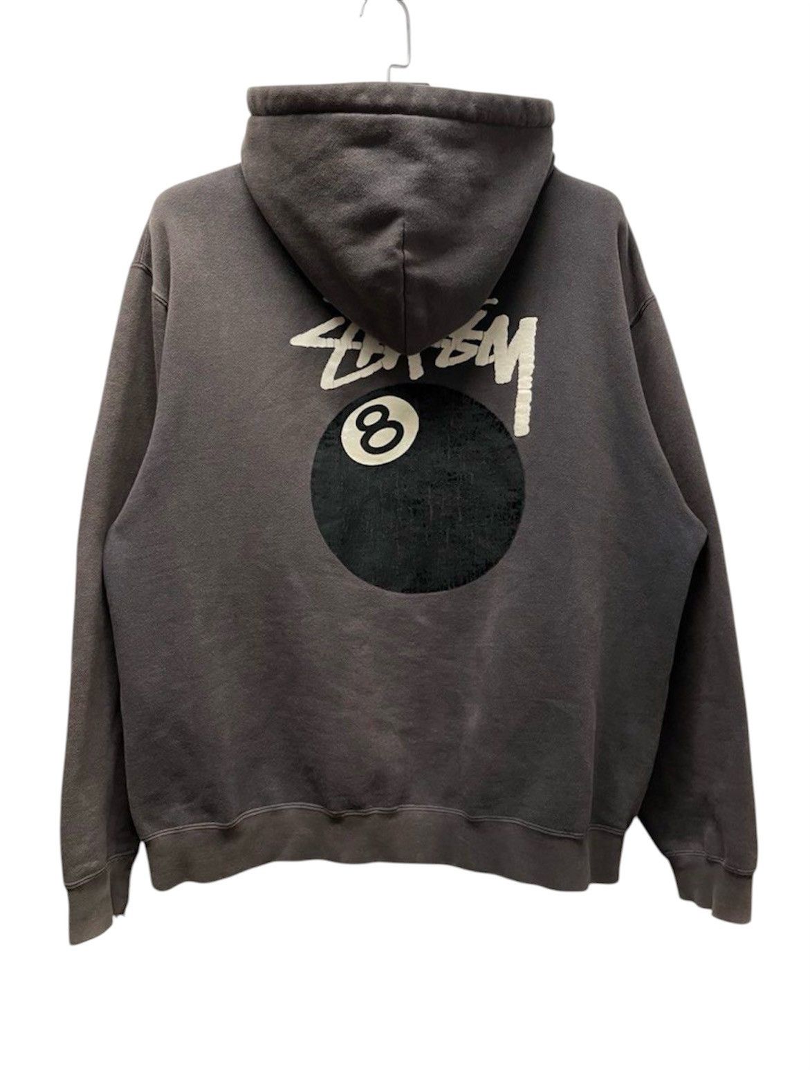 Streetwear × Stussy Grey Stussy 8 Ball Zip Up Hoodie | Grailed