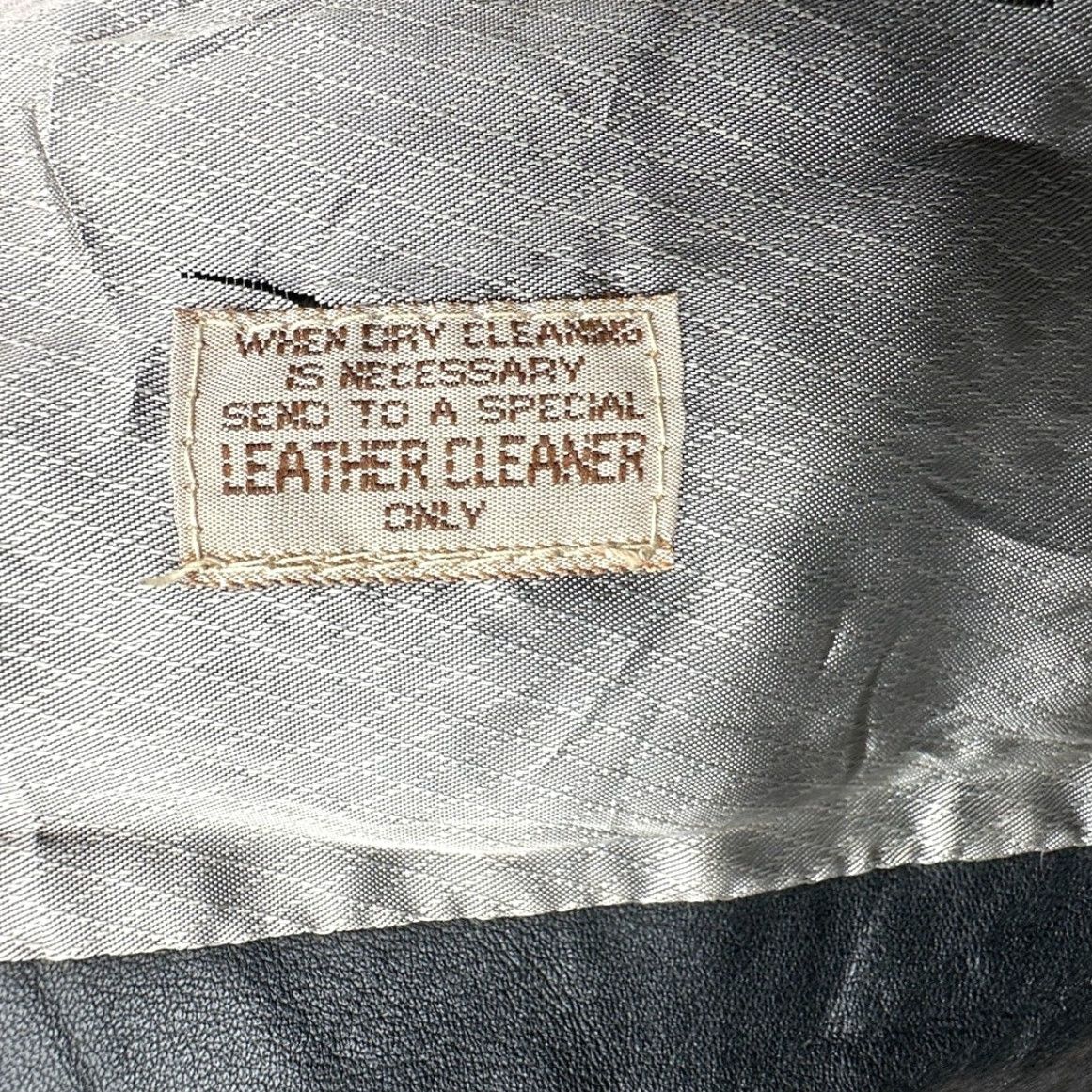 Vintage VINTAGE Remy Leather Blazer Sport Coat Mens 44 Large Black Lined Two Button Coat Mens Size 44R - 7 Thumbnail