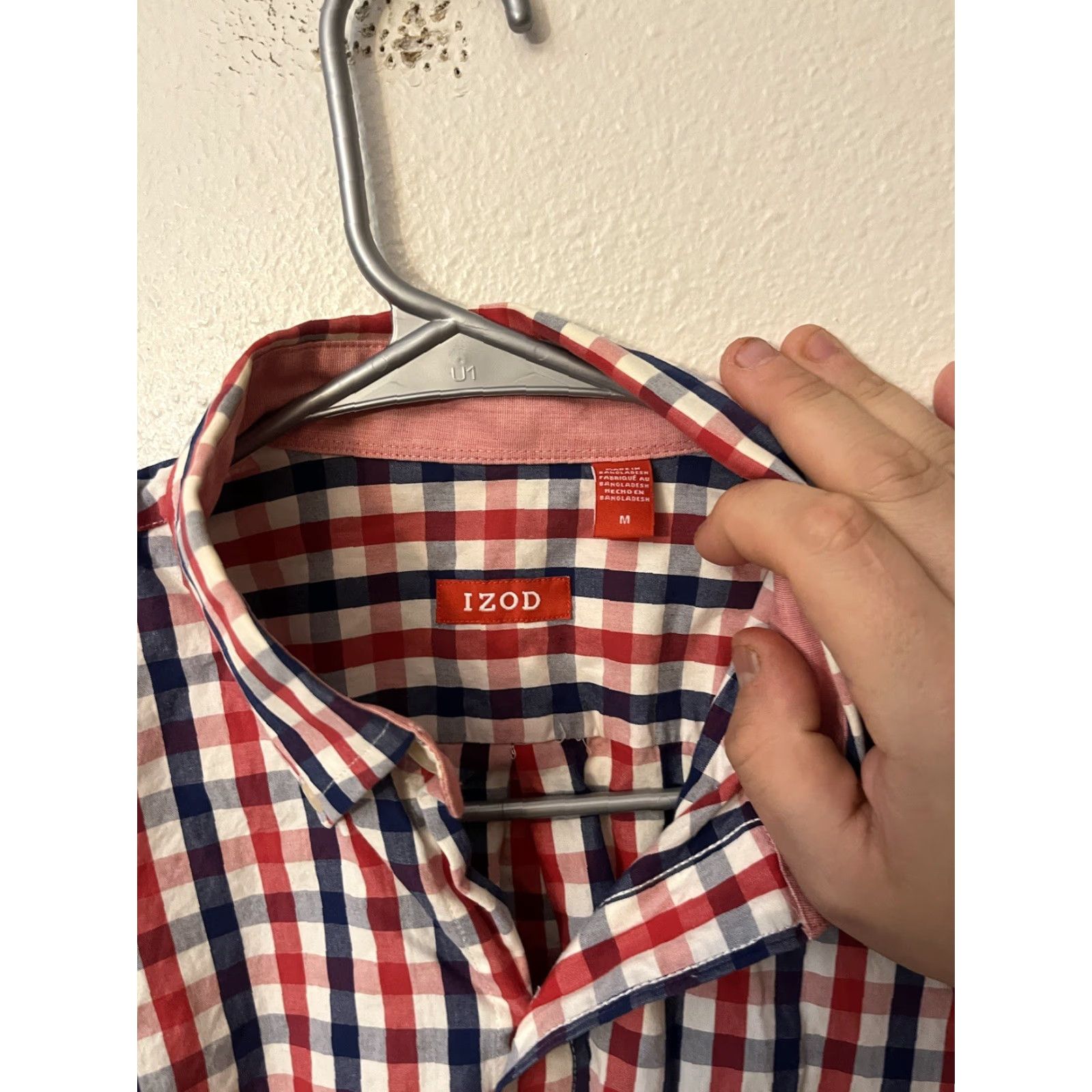 Izod IZOD Men's Long Sleeve Button Down Shirt M Multicolor Gingham Casual Golf Polo Mens Size US M / EU 48-50 / 2 - 2 Thumbnail