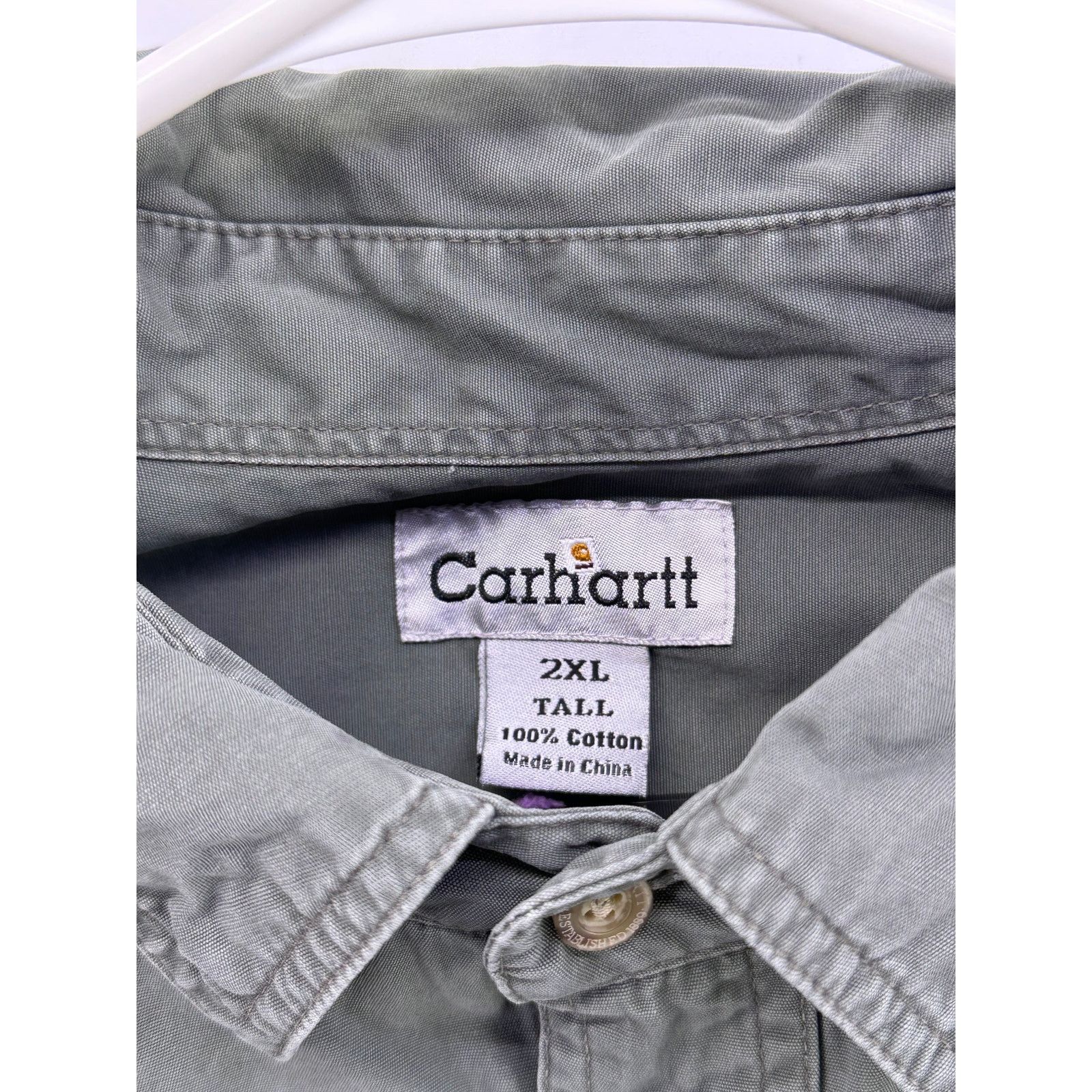 Carhartt Olive Green Carhartt Button Down Shirt Size 2XL Tall Size US XXL / EU 58 / 5 - 8 Thumbnail