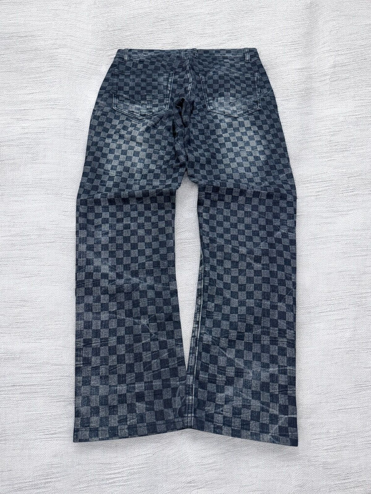 Japanese Brand Growth by Grail Checkerboard Denim Jeans Japan Streetwear Size US 28 / EU 44 - 2 Thumbnail