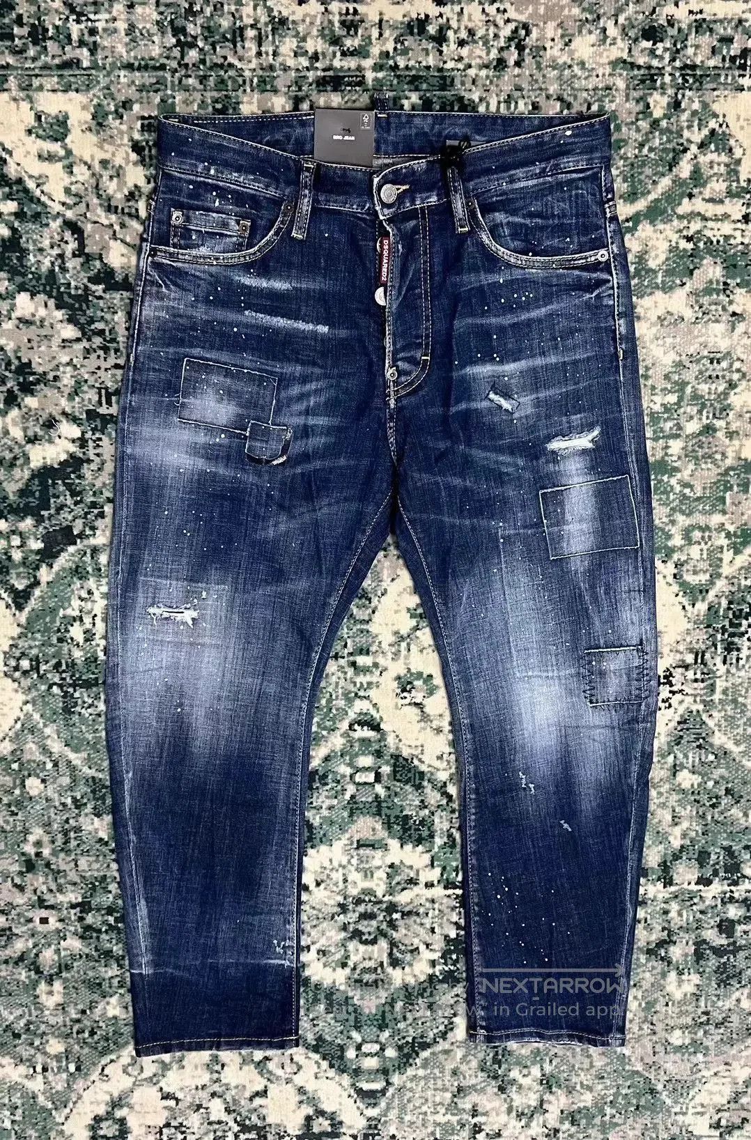 Dsquared2 blue distressed cropped denim trousers by dsquared2. Size US 44 / EU 60 - 1 Thumbnail