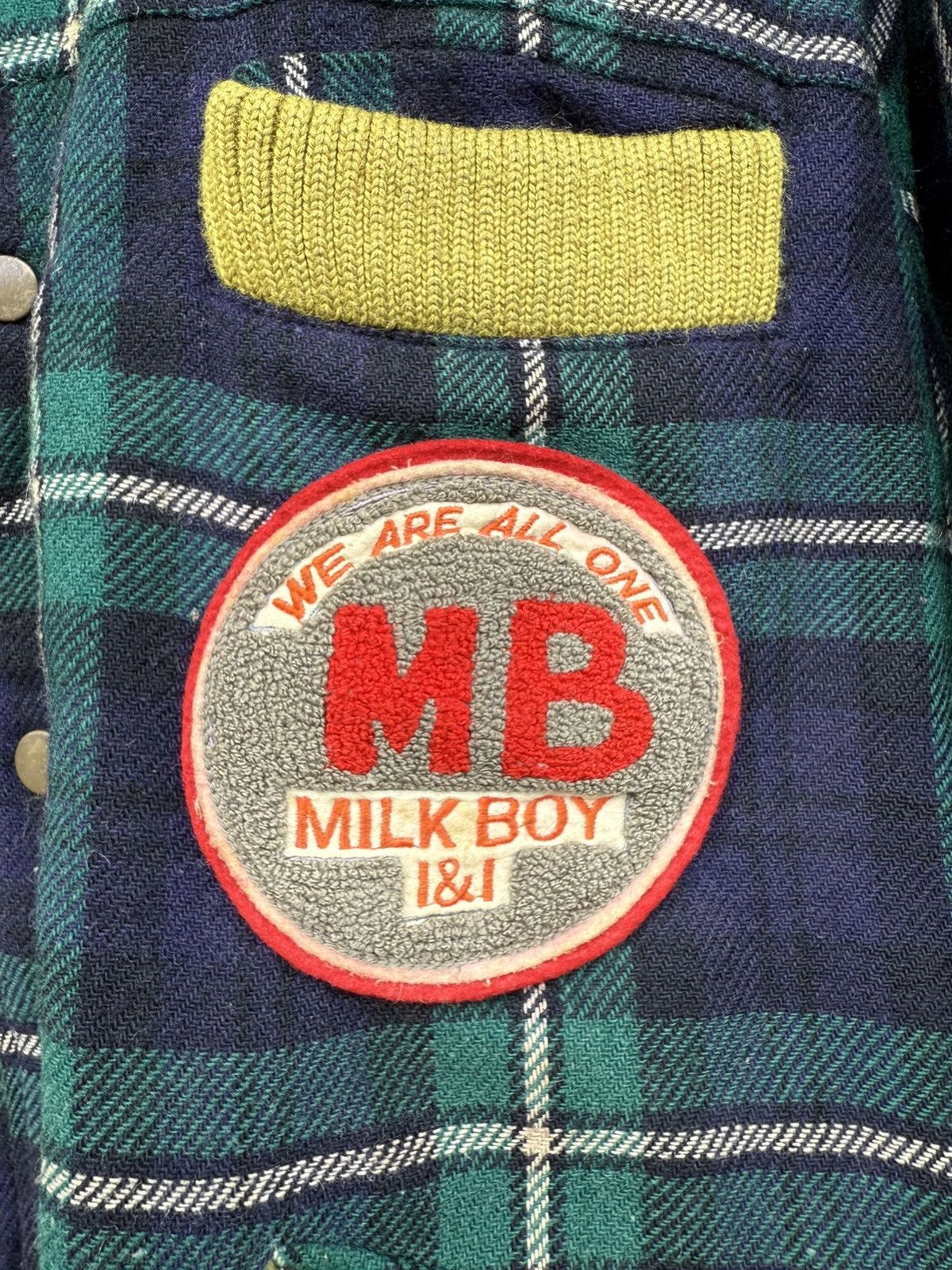 Seditionaries VTG 80s-90s MILKBOY Plaid Boxy Wool Quilted Bomber Jacket Size US L / EU 52-54 / 3 - 9 Thumbnail