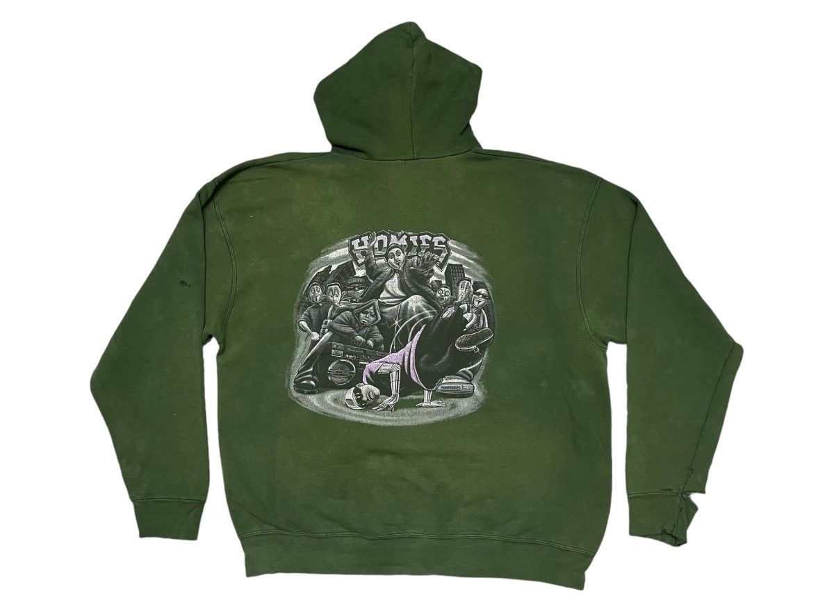 Fruit Of The Loom × Rap Tees RARE 90s HOMIES HIP HOP DANCE HOODIE XXL DISTRESSED Size US XXL / EU 58 / 5 - 3 Thumbnail