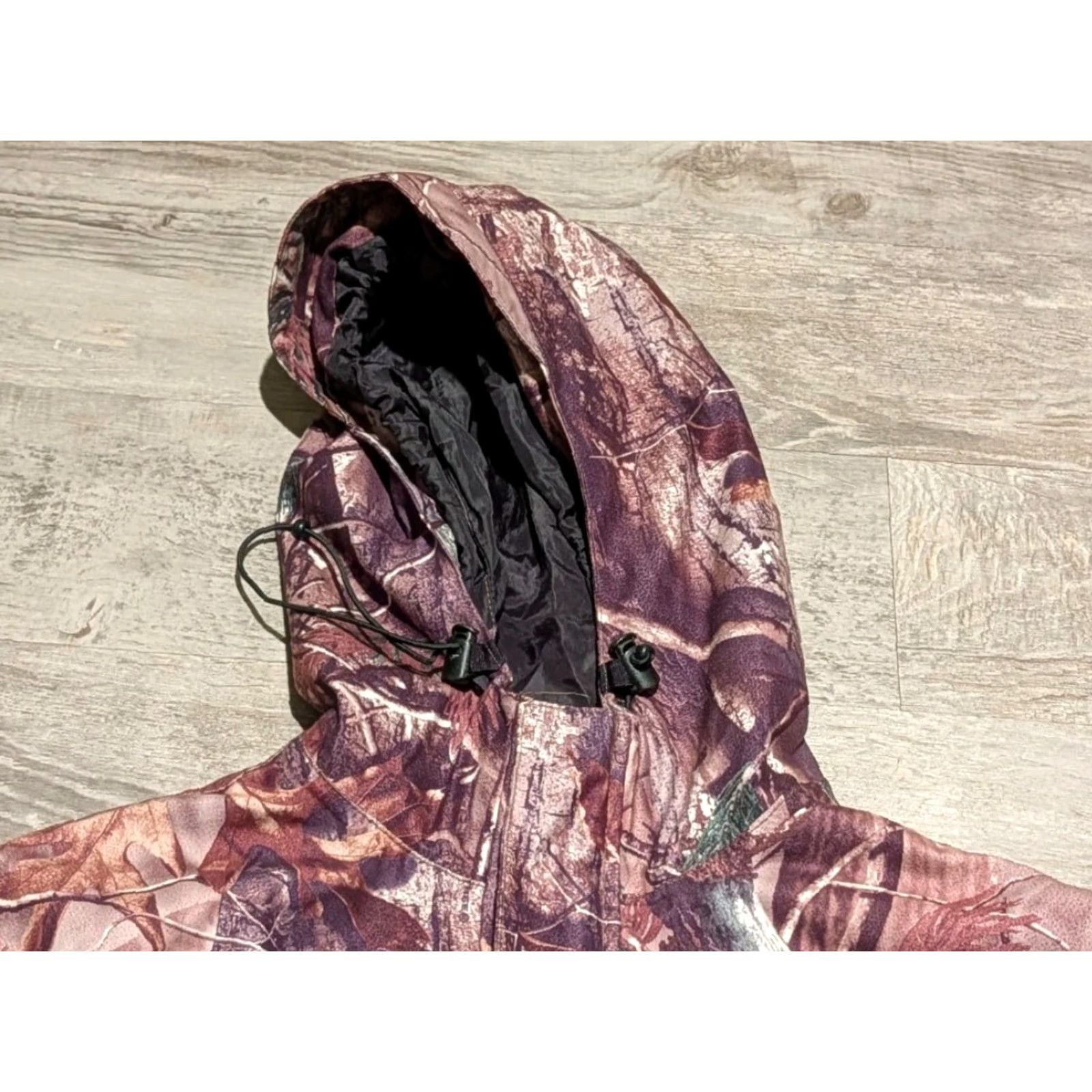 Realtree 10X Jacket Mens L Camouflage Hooded Full Zip Hunting Realtree AP Storm Flap Coat Size US L / EU 52-54 / 3 - 2 Thumbnail