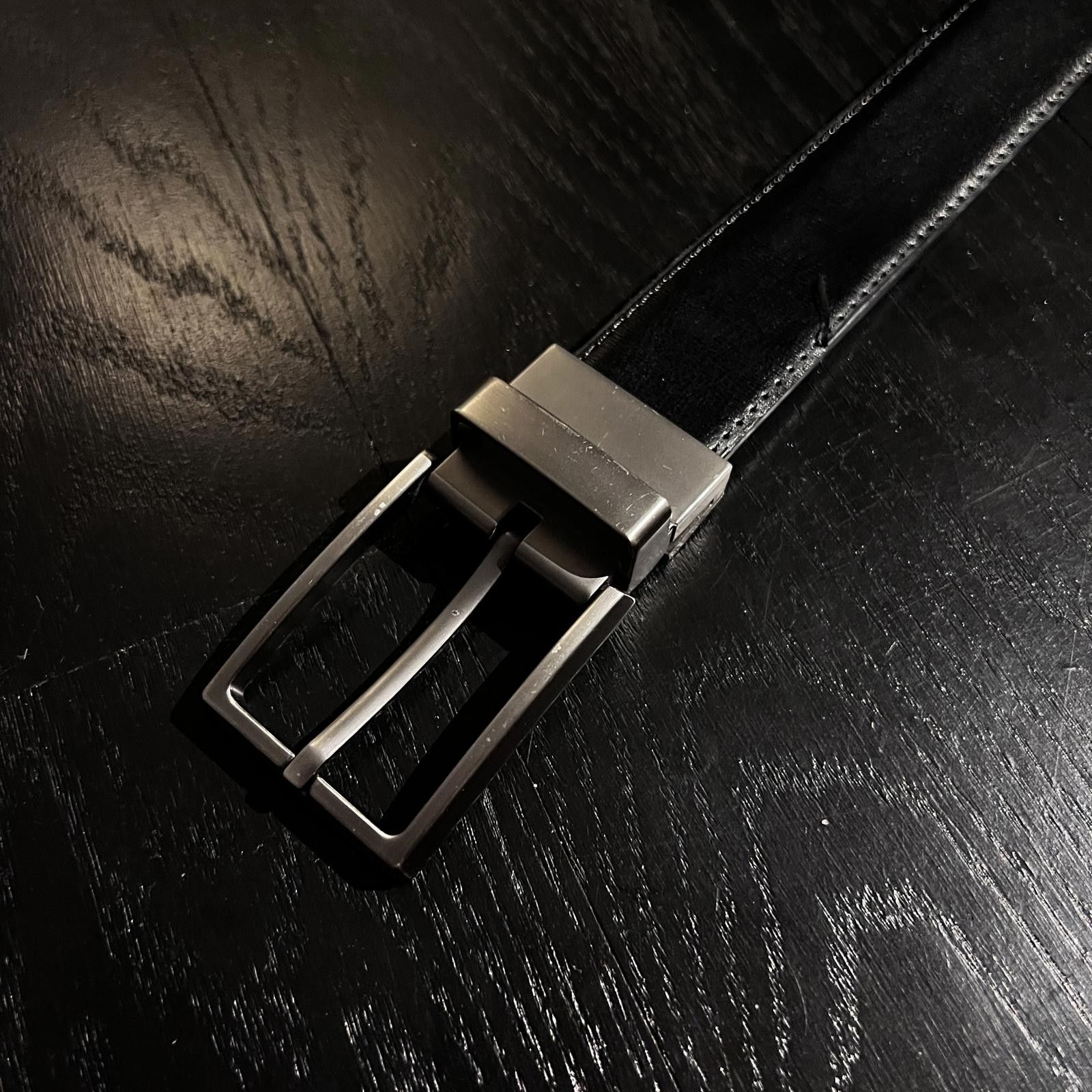 Vintage Reversible Brown Black Belt Silver Buckle Size ONE SIZE - 3 Thumbnail