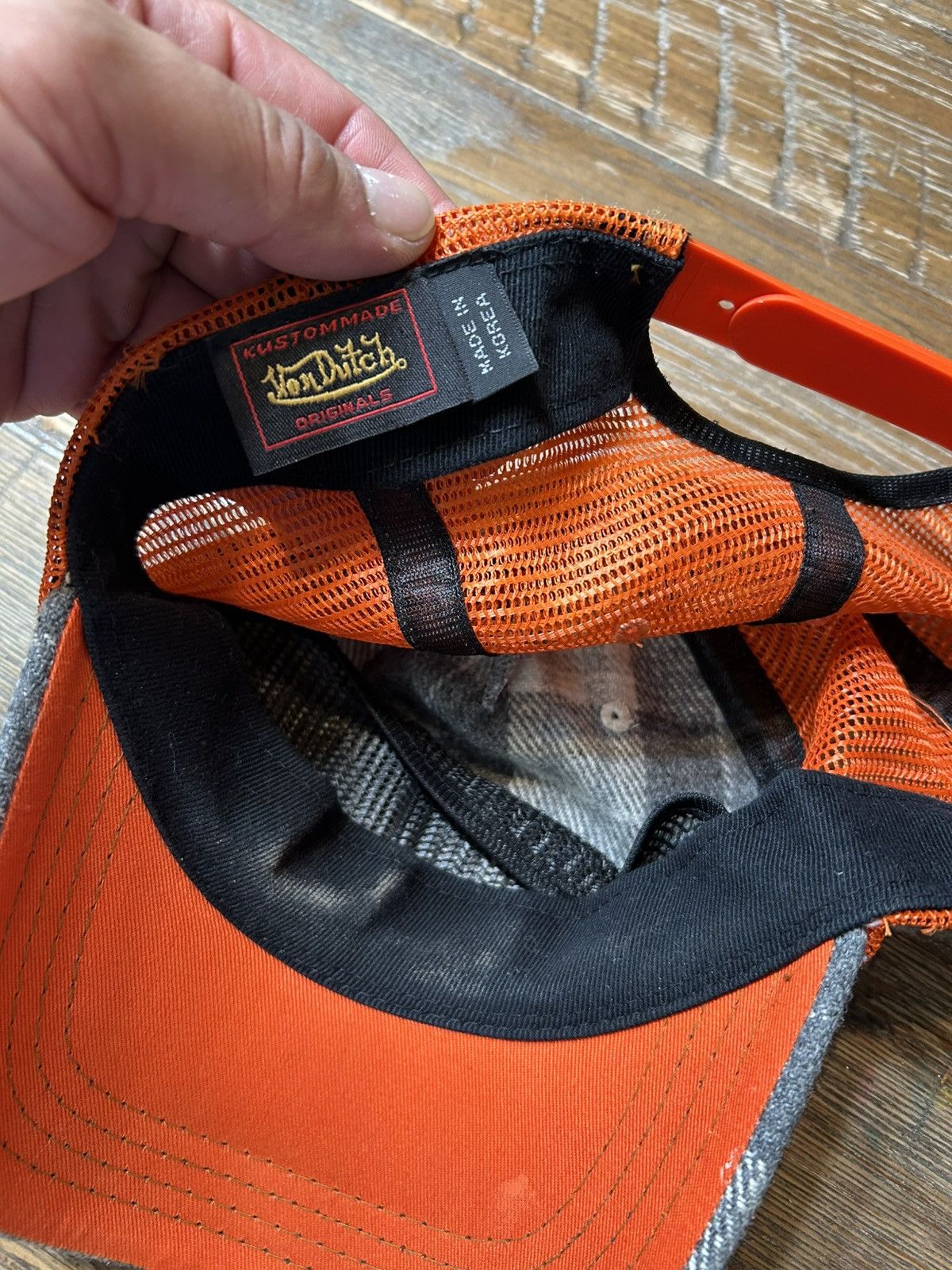 Von Dutch VTG VON DUTCH FLANNEL ORANGE TRUCKER Hat Size ONE SIZE - 4 Thumbnail