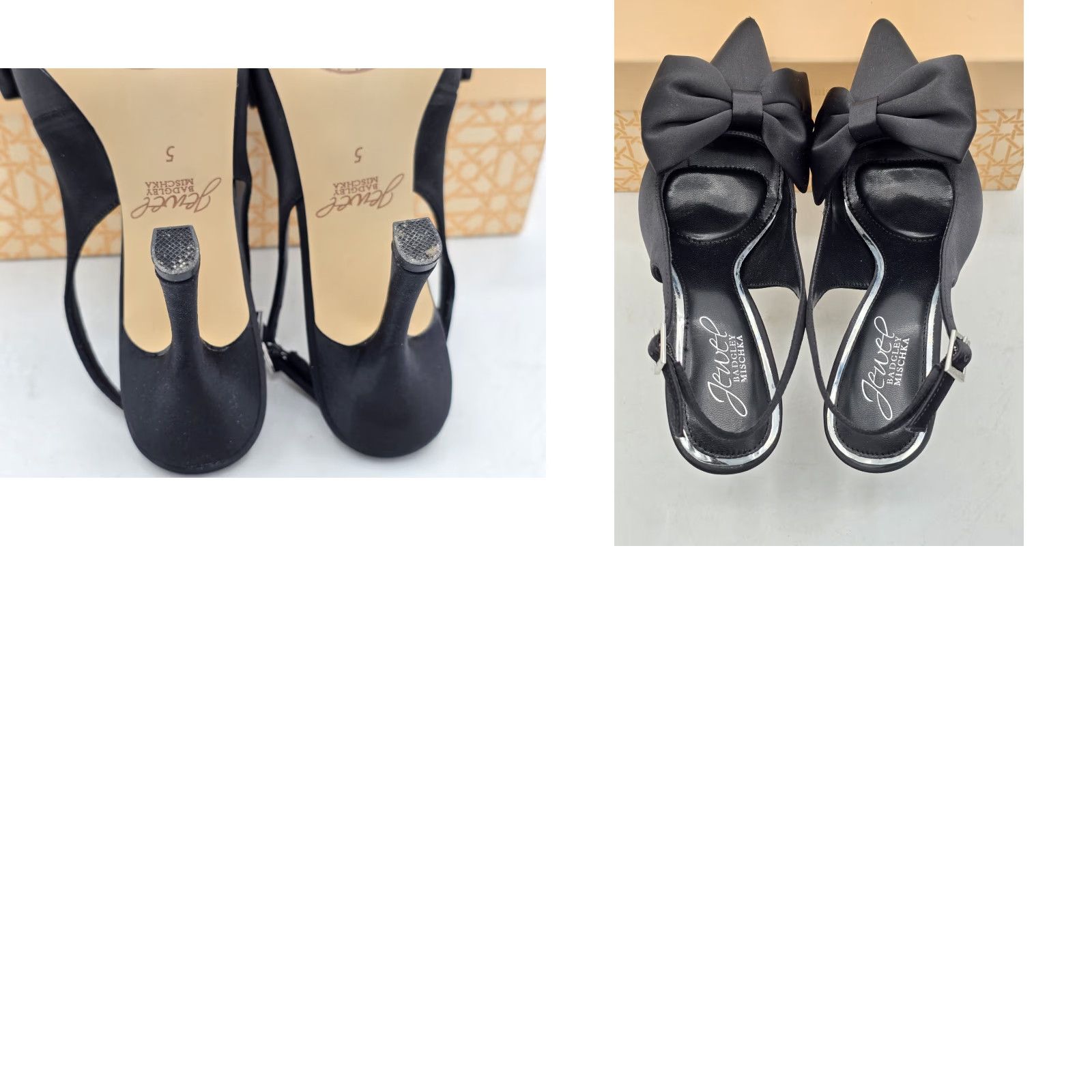 Badgley Mischka NIB Jewel Badgley Mischka Kourtnay Stiletto Slingback Heel Black Size 5 Size US 5 / IT 35 - 9 Thumbnail
