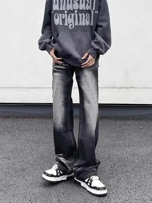 VIBE Vintage washed draped straight-leg jeans Size US 32 / EU 48 - 2 Thumbnail