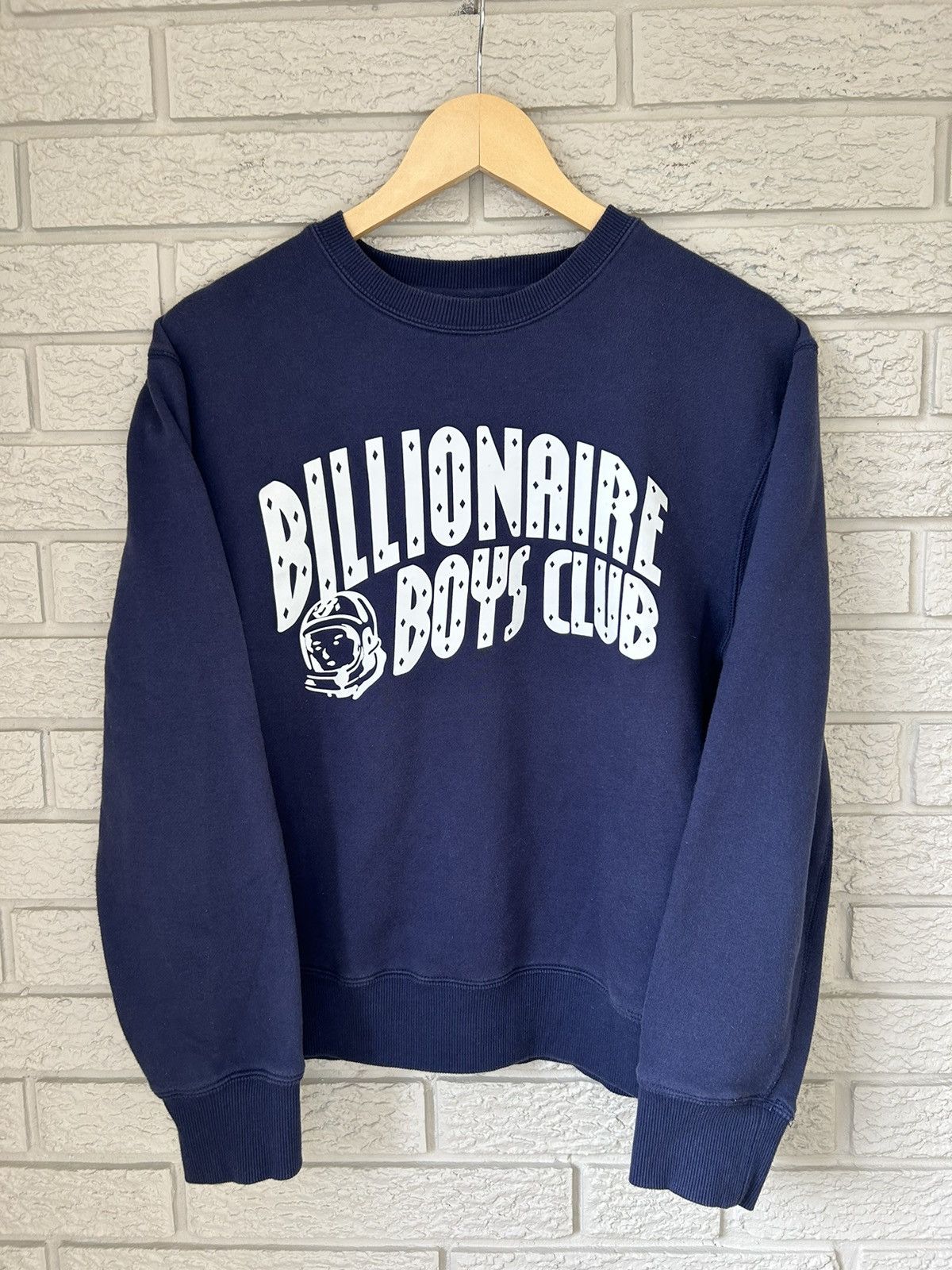 Pre-owned Billionaire Boys Club Astronaut Logo Navy Crewneck In Blue