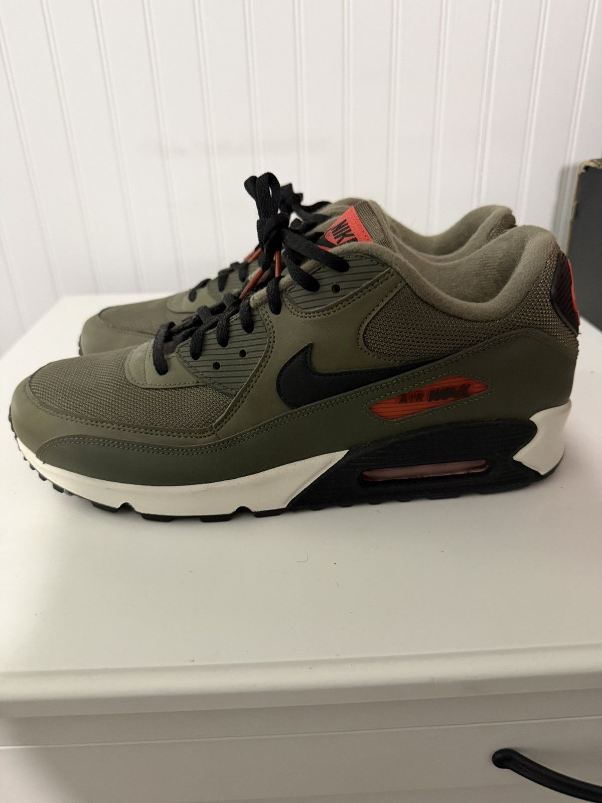Nike Nike Air Max 90 Medium Olive Black Team Orange Size US 13 / EU 46 - 1 Thumbnail
